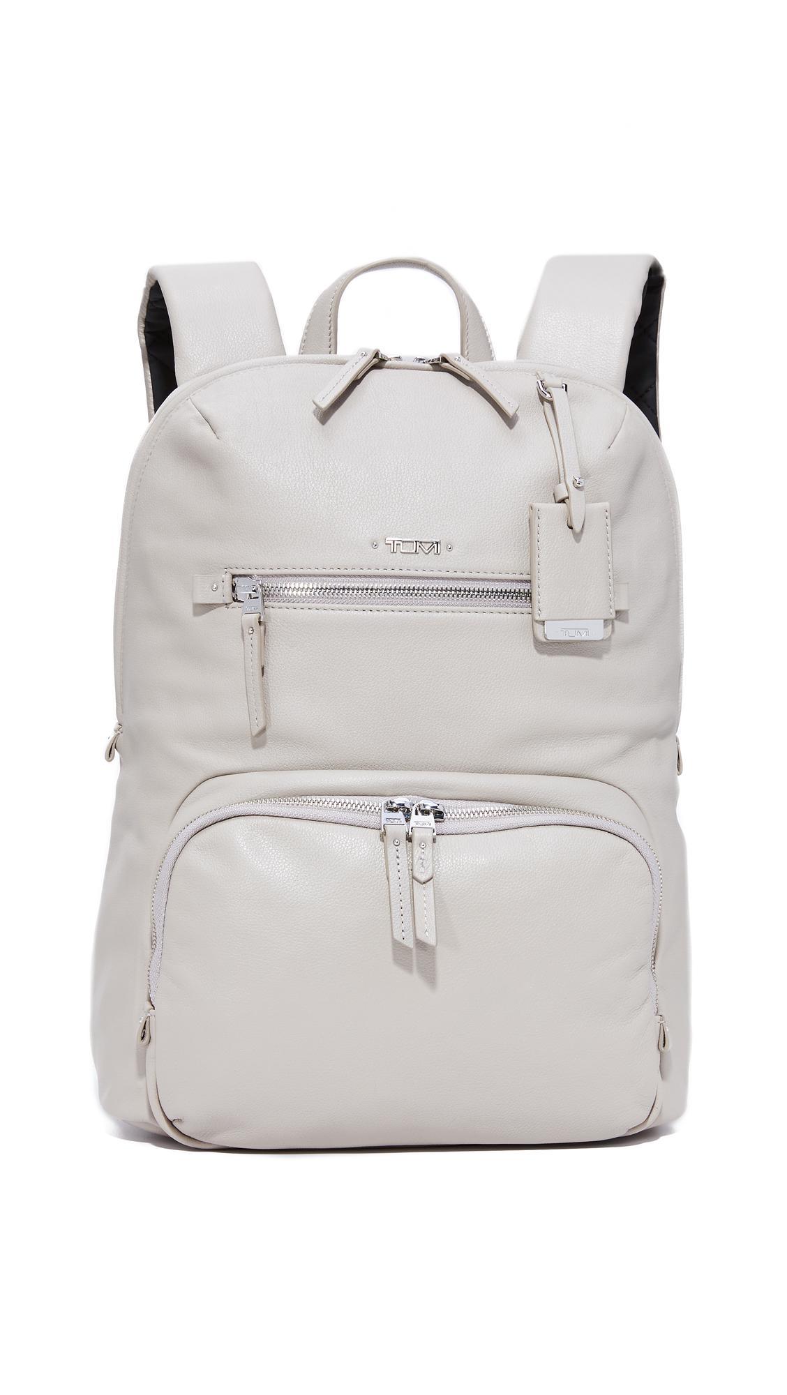 Tumi Leather Halle Backpack in Gray Lyst