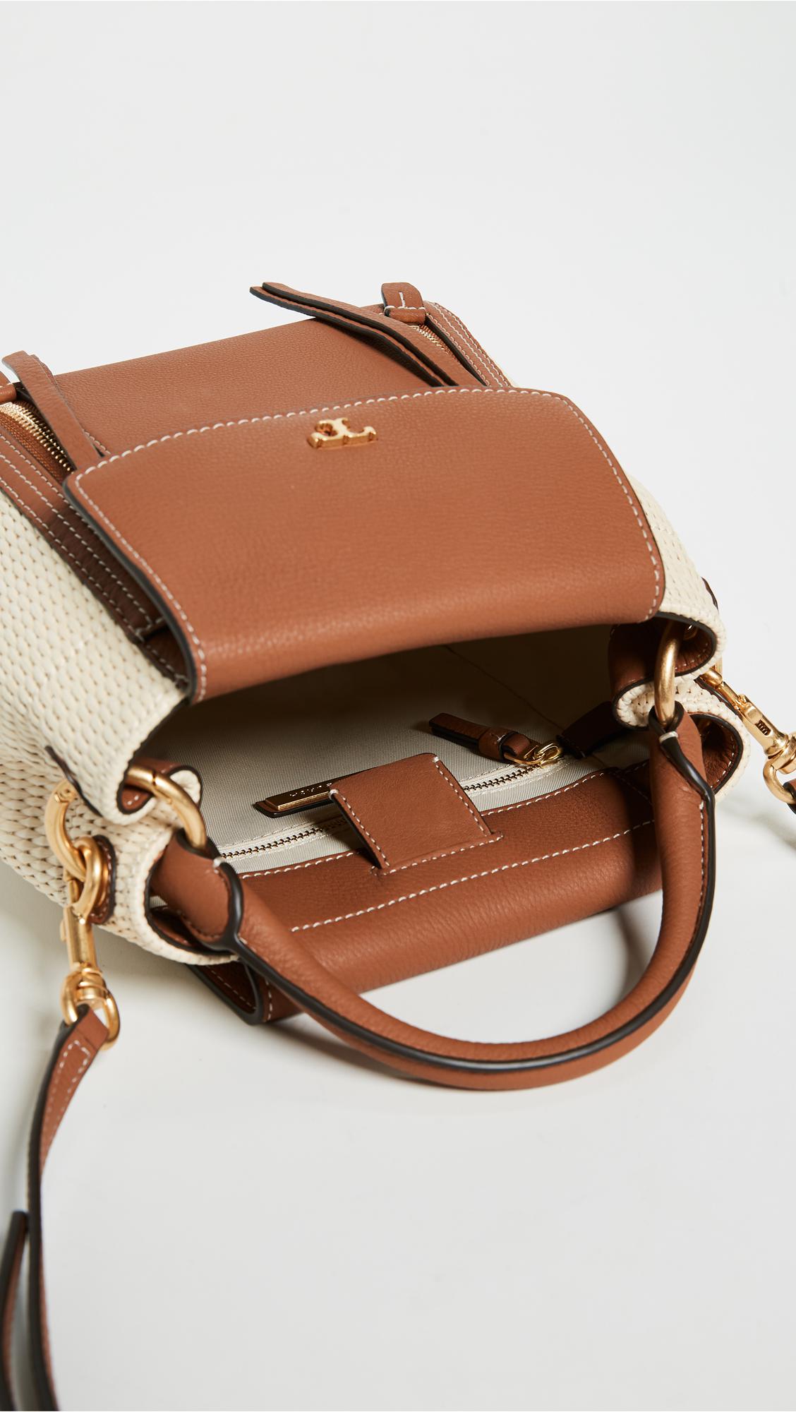 Tory Burch Half Moon Straw Cross Body Bag Lyst Canada