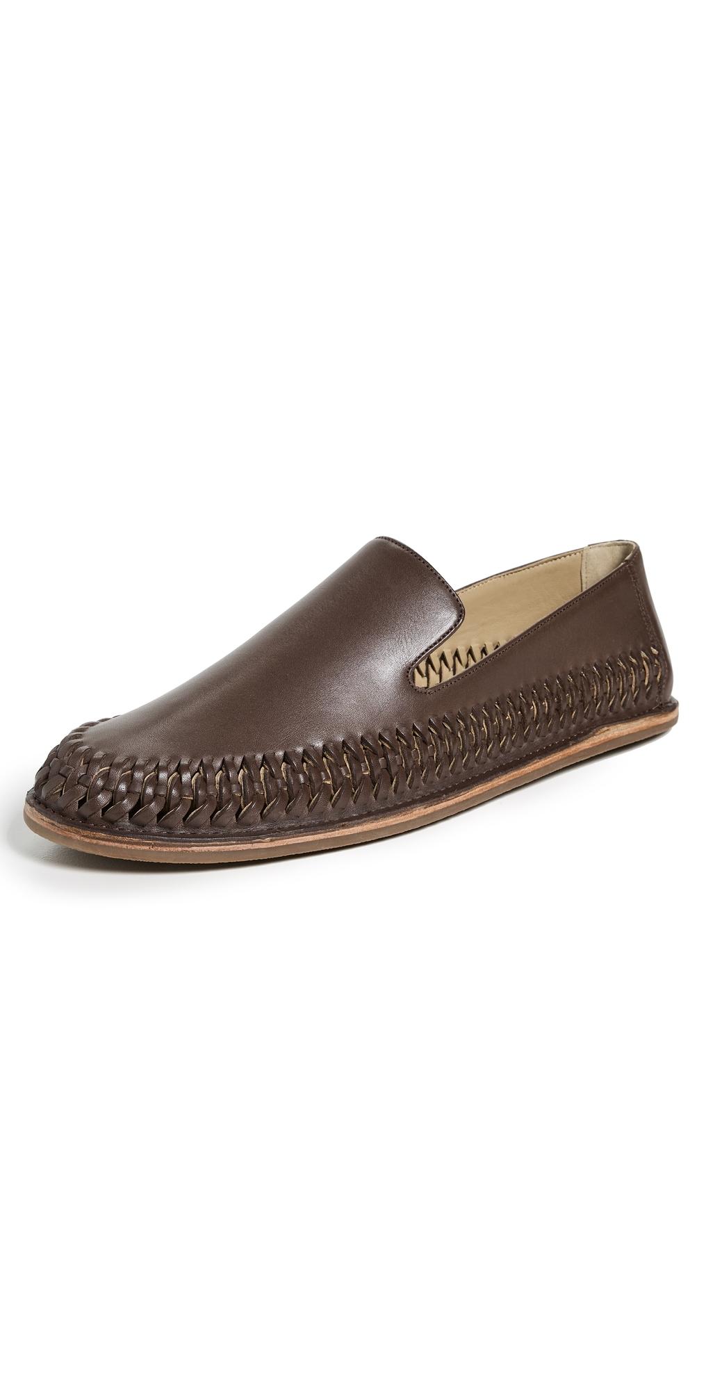 Vince Desmond Woven Leather Slip Ons Nutwood for Men | Lyst display picture 2