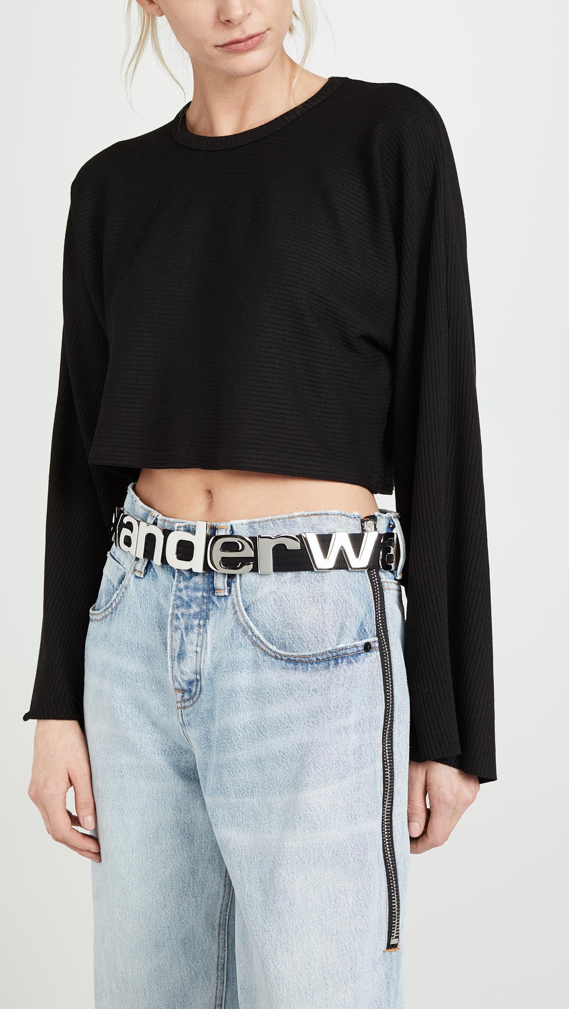 Alexander Wang Metal Letters Belt in Black | Lyst Canada