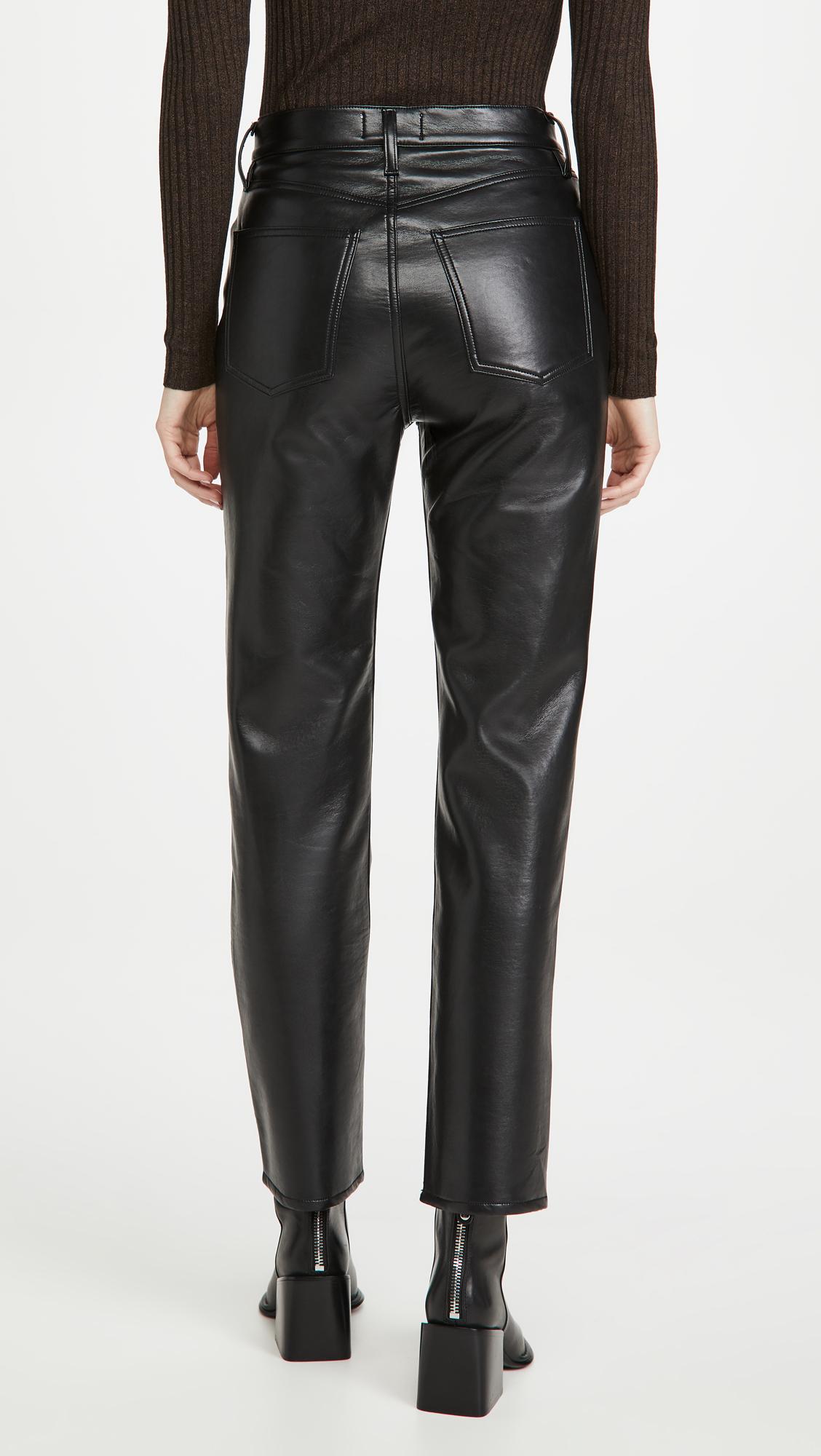 Agolde Recycled Leather Fitted '90s Pants in Black - Lyst