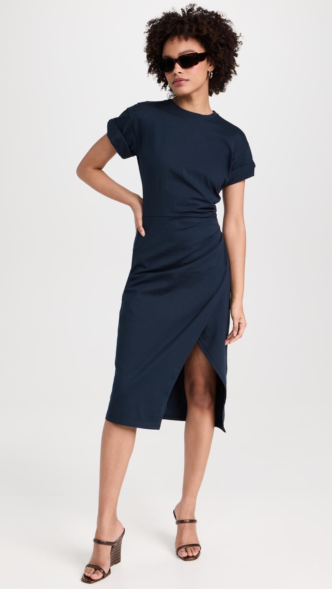 FRAME Faux Wrap Midi Dre in Blue Lyst Canada