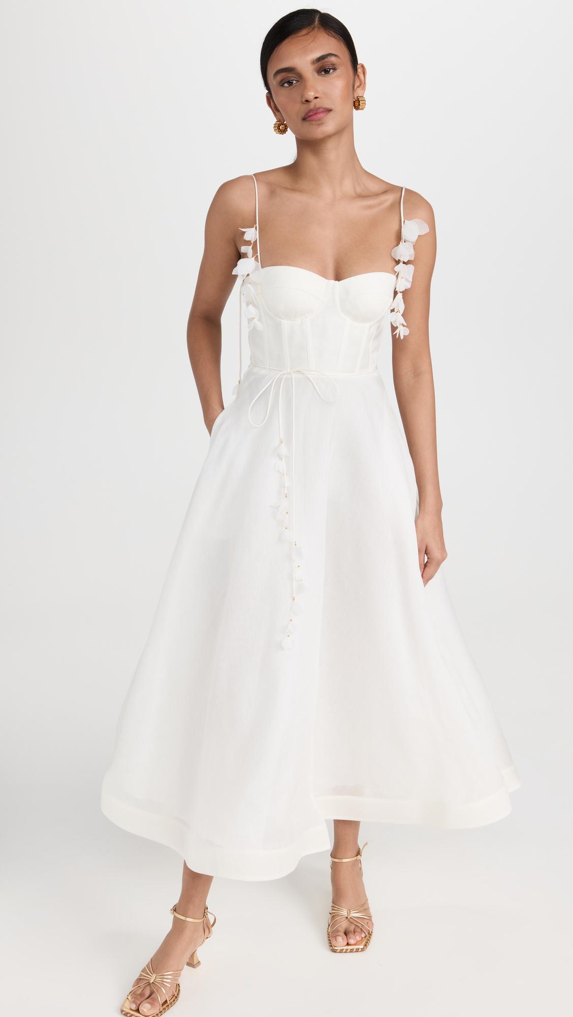 Zimmermann Wonderland Midi Corset Dress in White Lyst