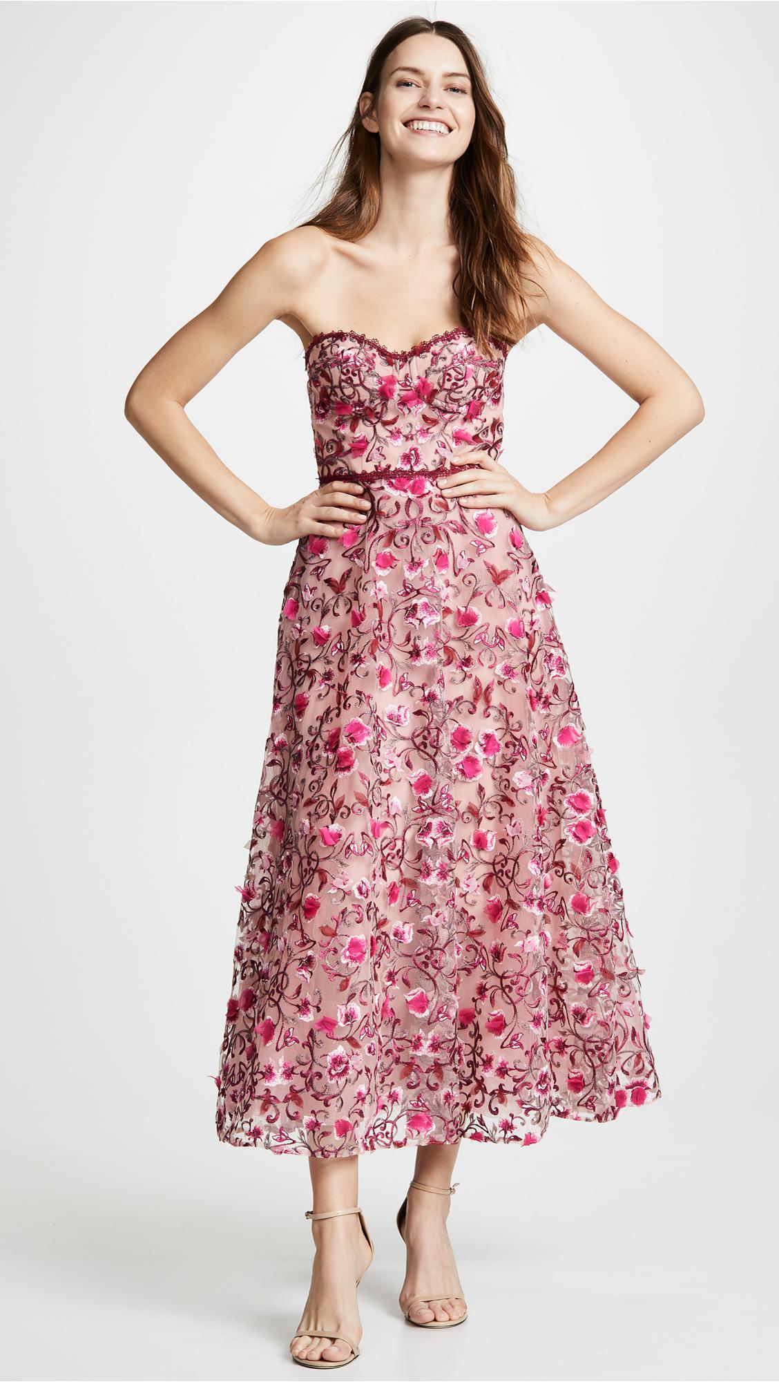 marchesa notte tea length gown