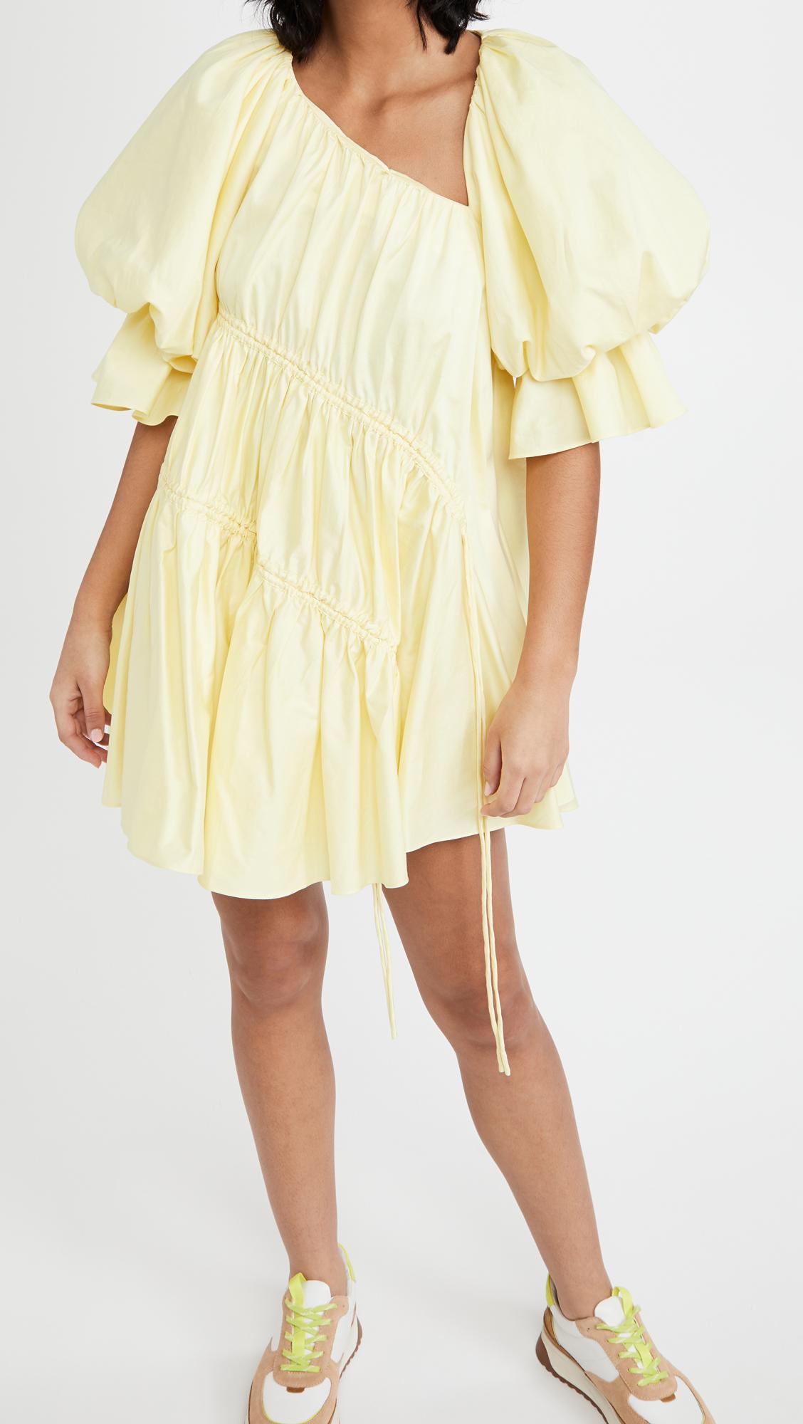 Aje. Cotton Hushed Asymmetric Dress in 