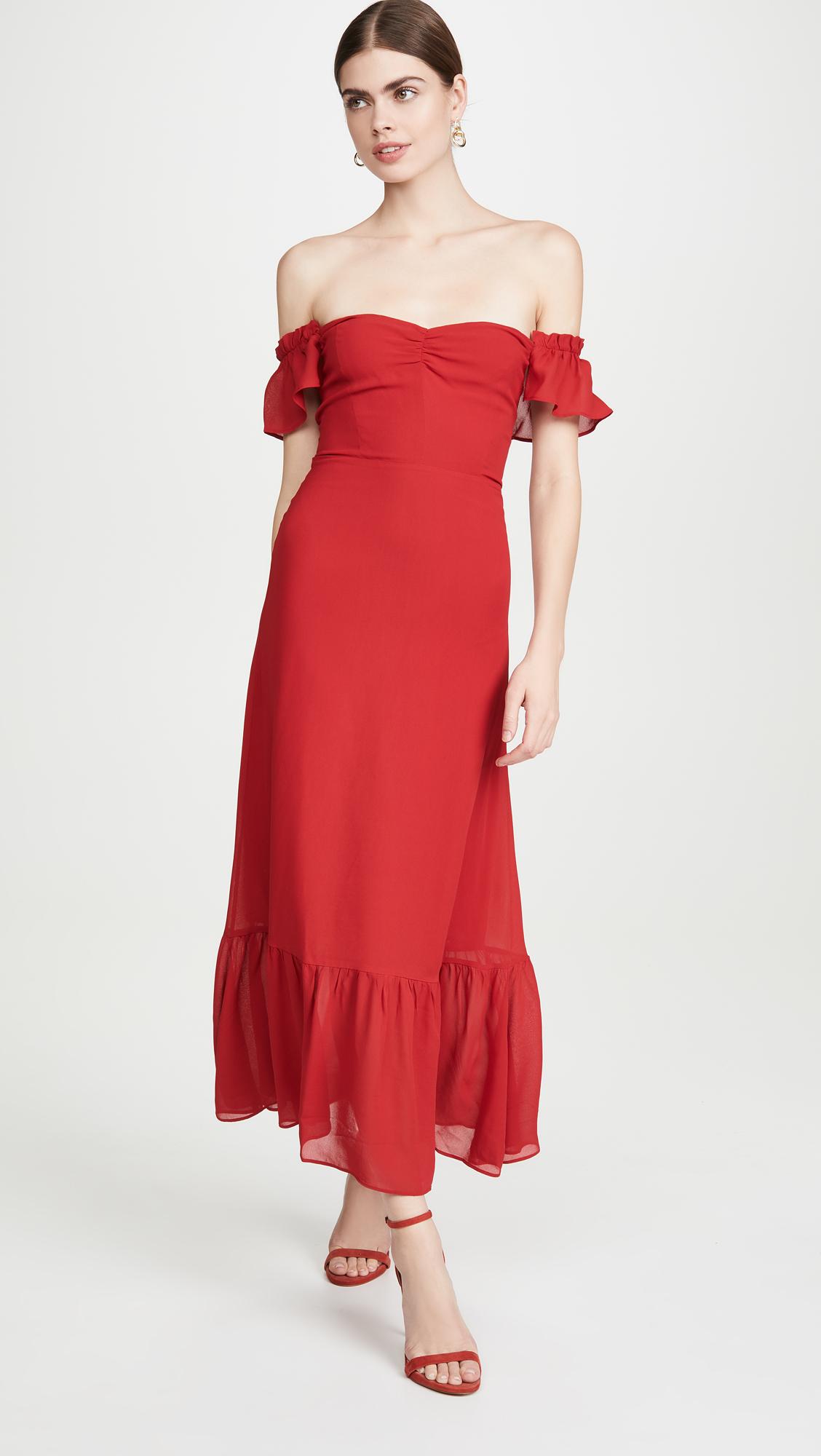 Reformation Synthetic Butterfly Dress in Cherry (Red) - Lyst