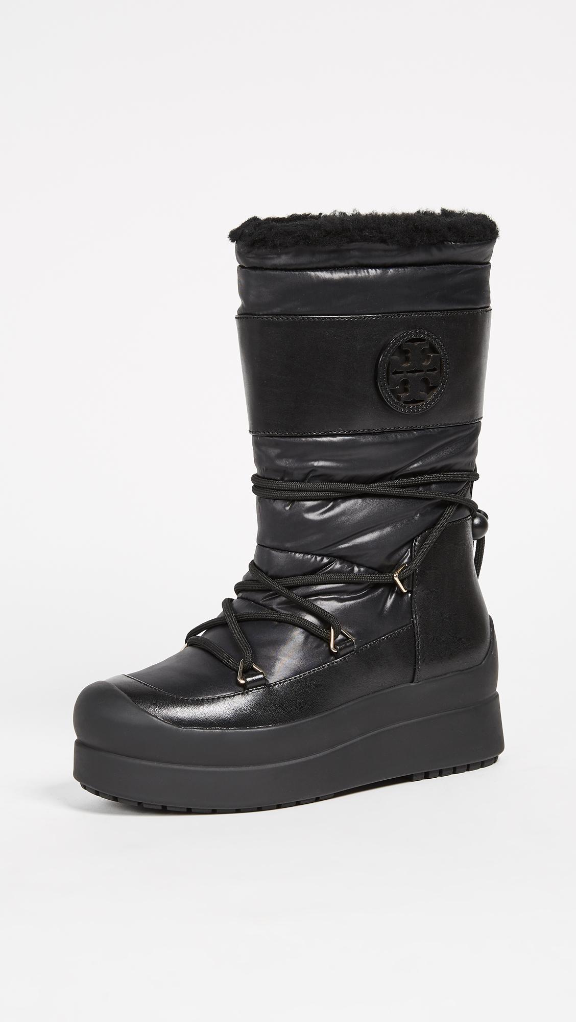 Tory Burch Synthetic Cliff Snow Boots in Black/Black (Black) - Lyst