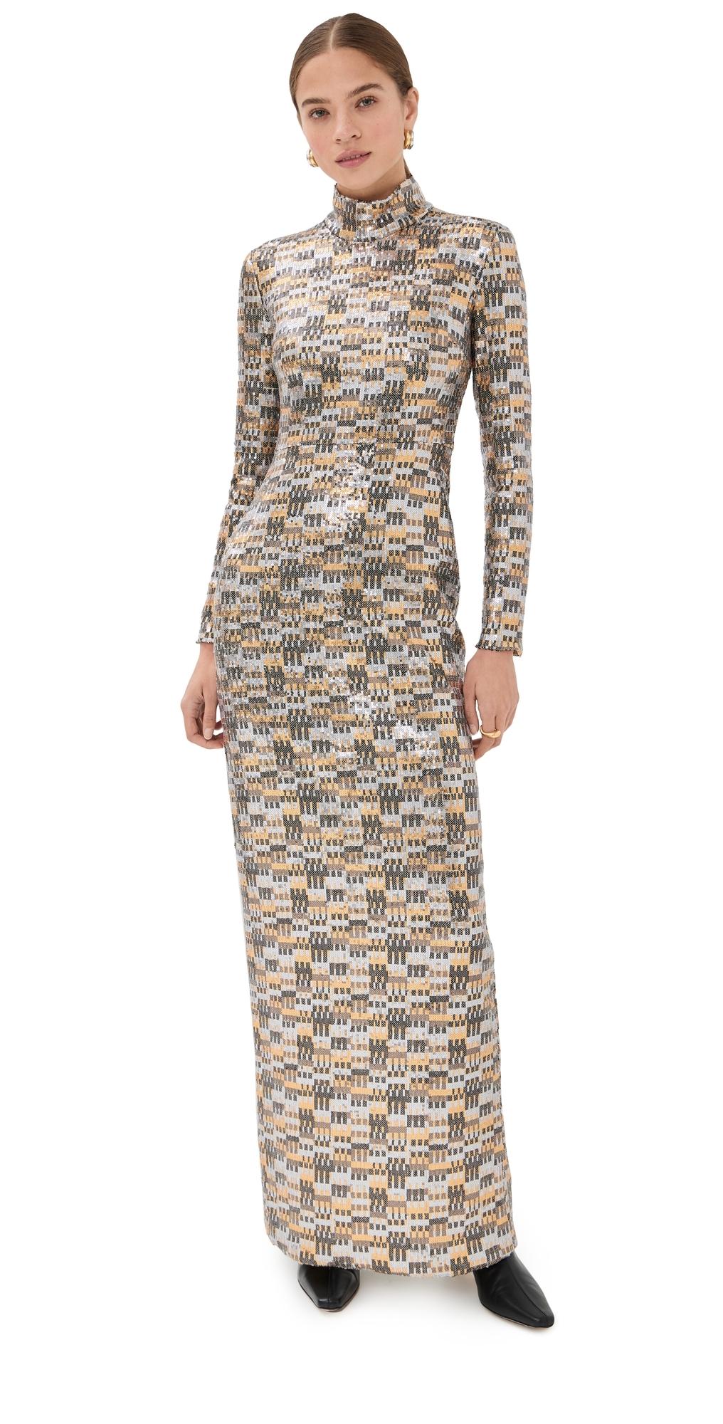 Rosetta Getty Fitted Turtleneck Maxi Dress in White | Lyst