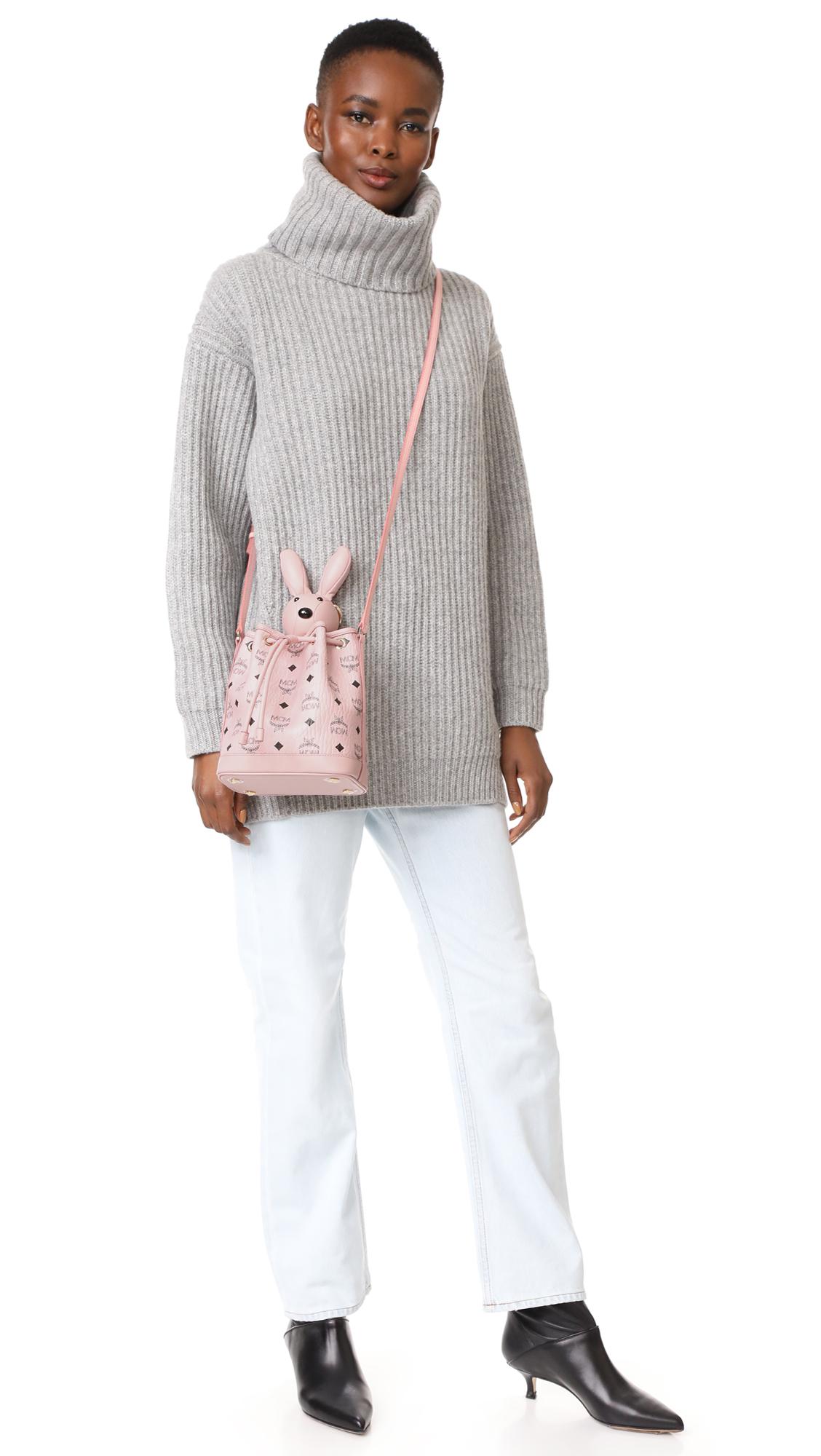 mcm rabbit drawstring bag
