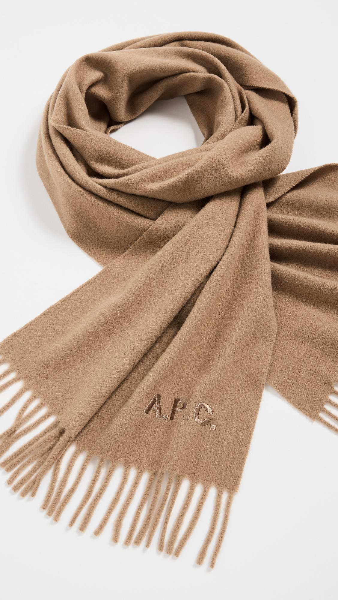 A.P.C. Echarpe Ambroise Brodee Scarf in Natural for Men | Lyst