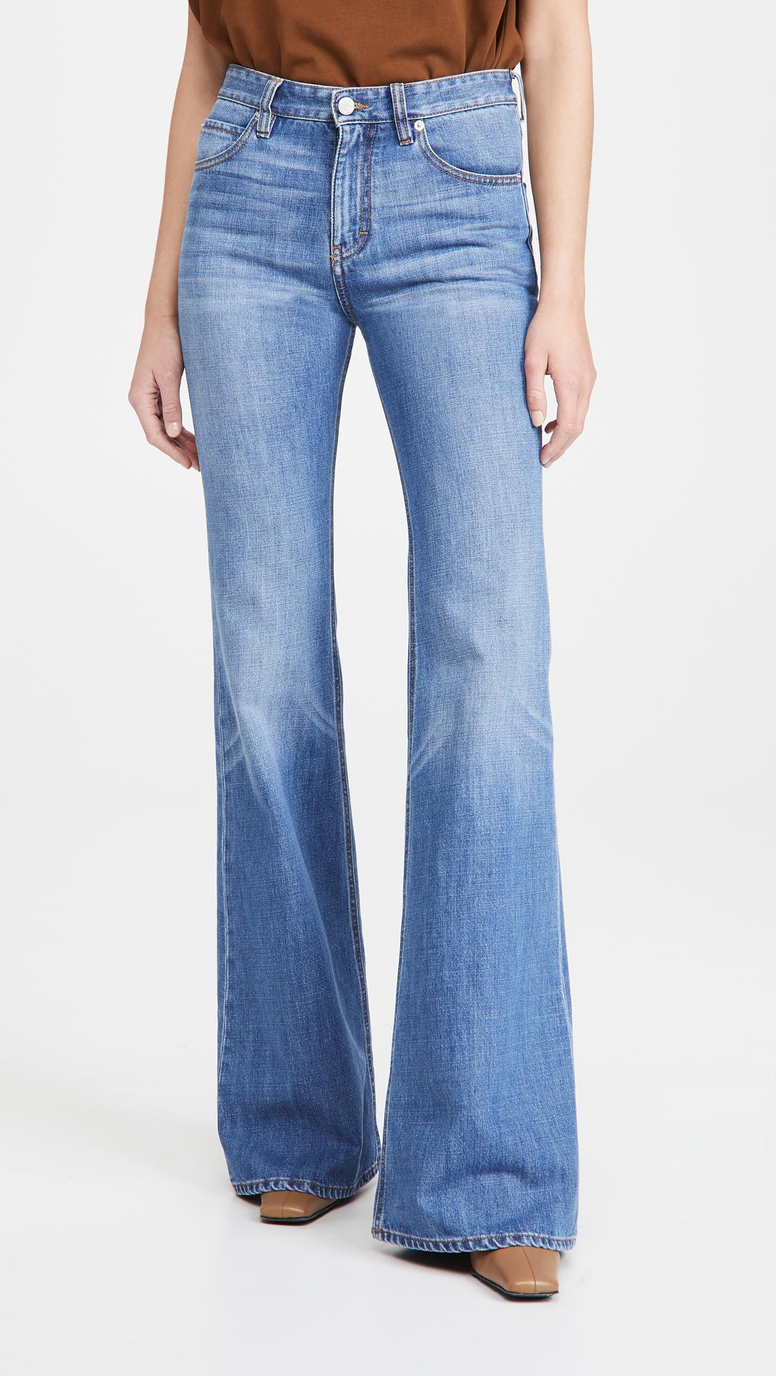 Womens Clothing Jeans Wide-leg jeans Victoria Victoria Beckham Denim High-rise Wide-leg Jeans in Natural 