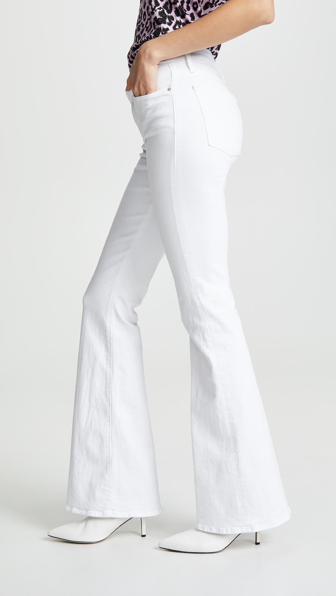 FRAME Denim Le High Flare Jeans in White | Lyst