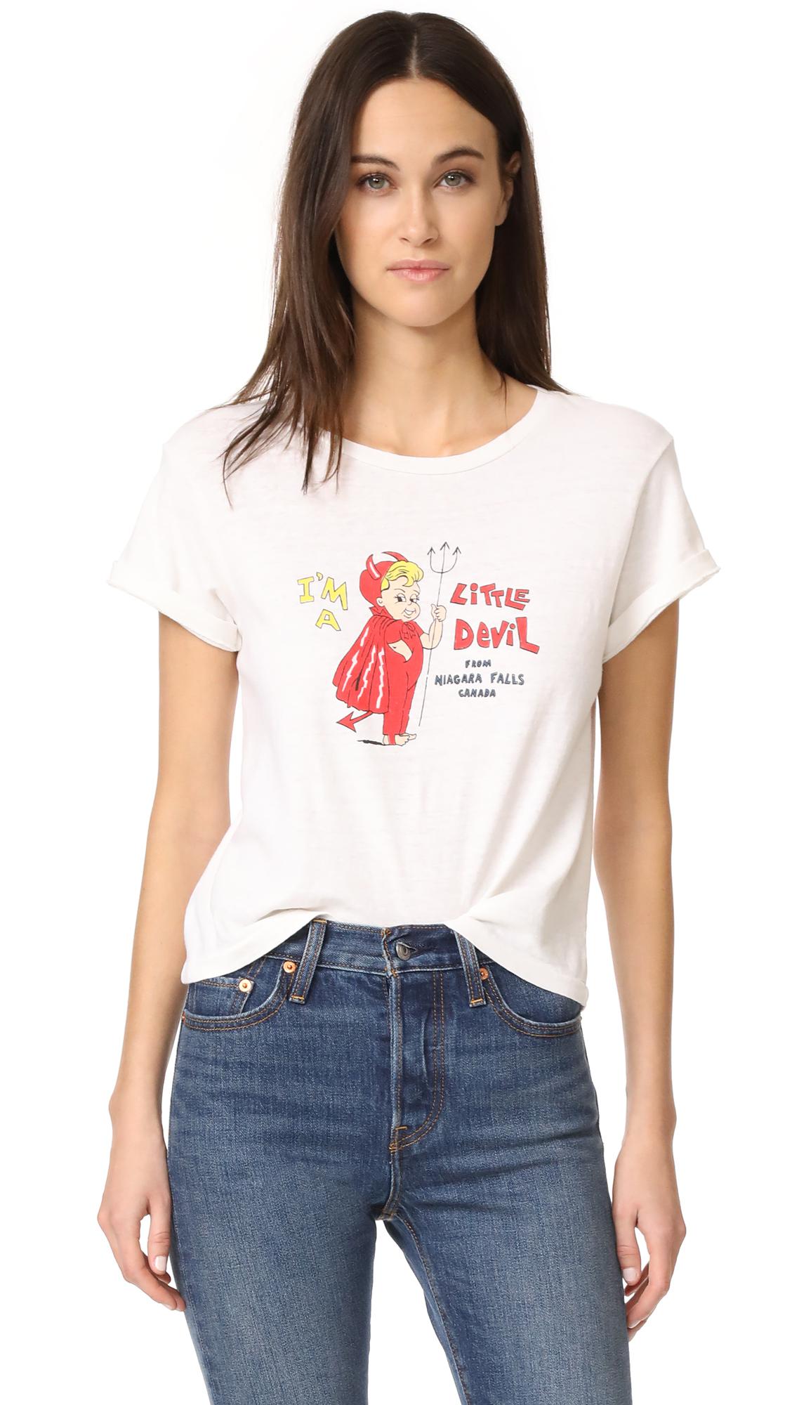 RE/DONE Little Devil Graphic Tee in White - Lyst