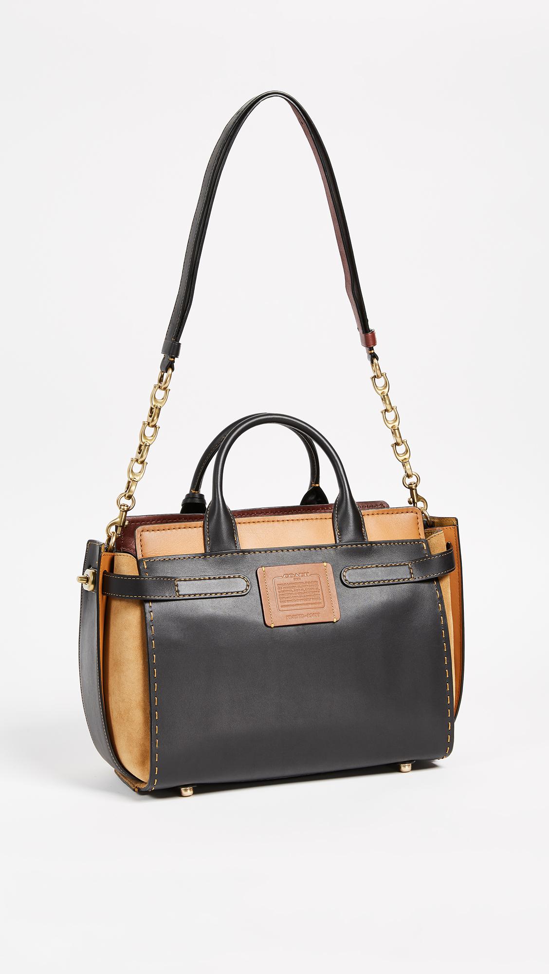 COACH Leather Double Swagger Bag in Black Lyst