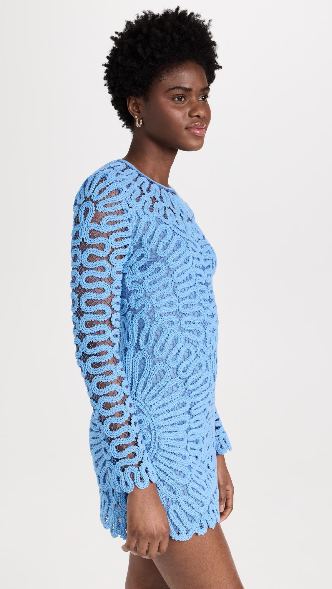 Jonathan Simkhai Mccall Cage Crochet Embroidery Mini Dress in Blue | Lyst