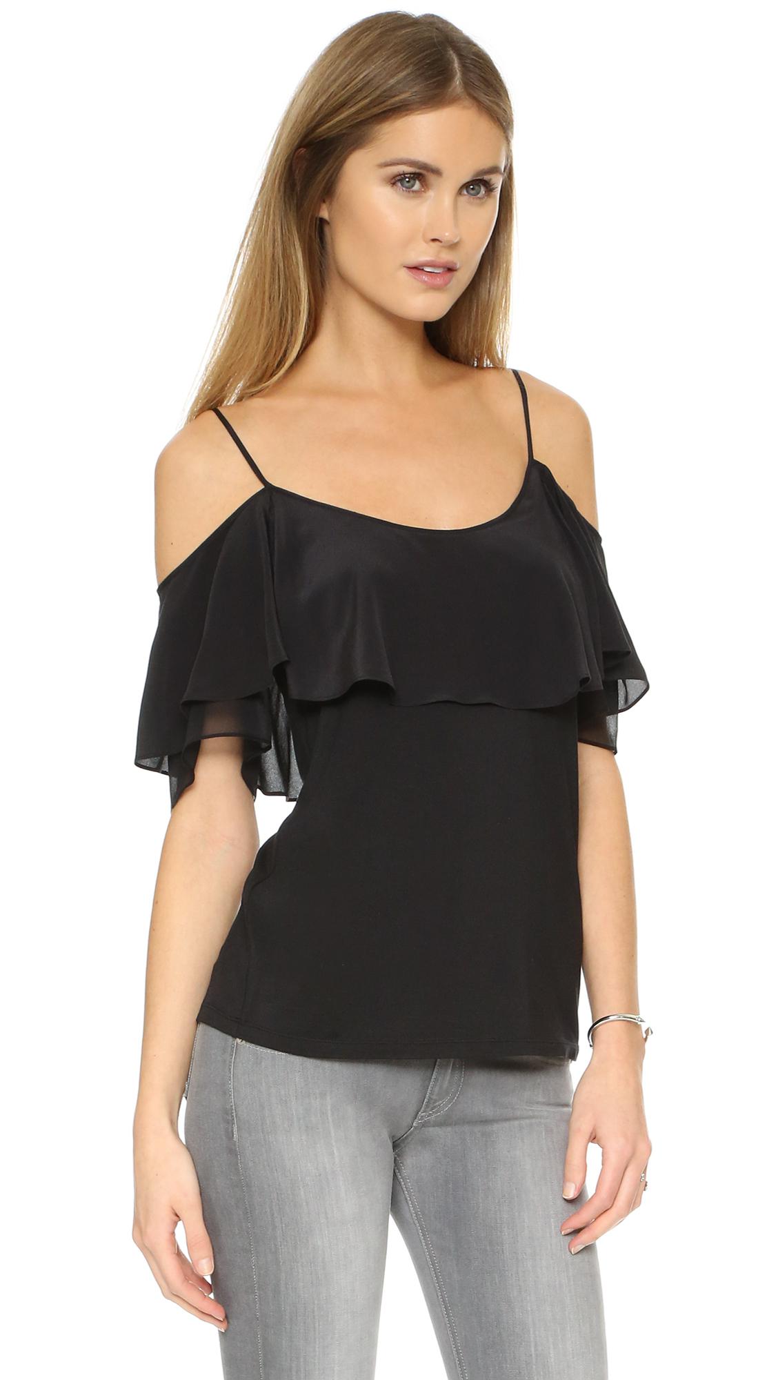 Ella Moss Bella Off Shoulder Blouse in Black Lyst