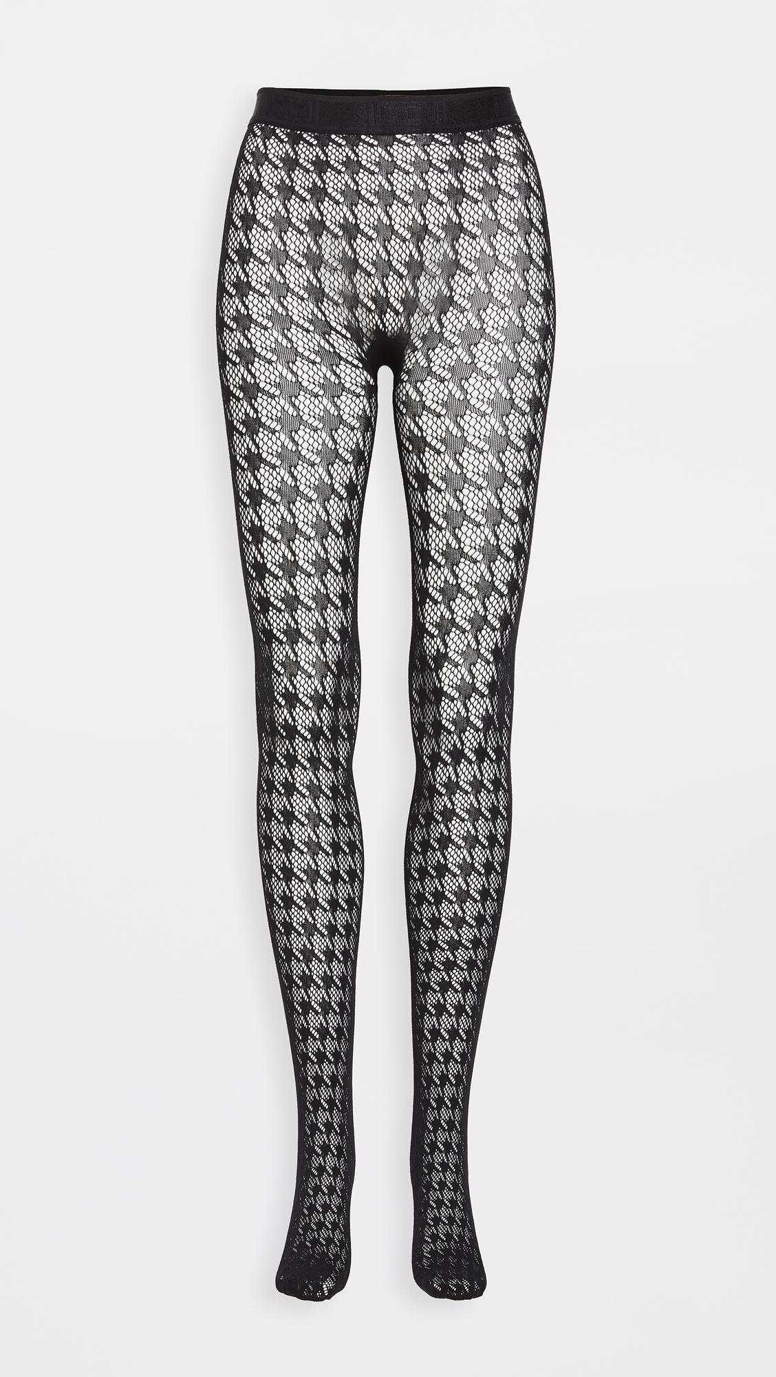 Wolford Synthetic Dylan Houndstooth Tights in Black Save 67 Lyst