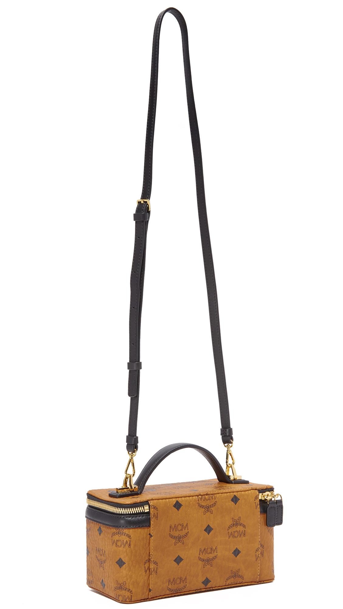 MCM Suede Box Cross Body Bag Lyst