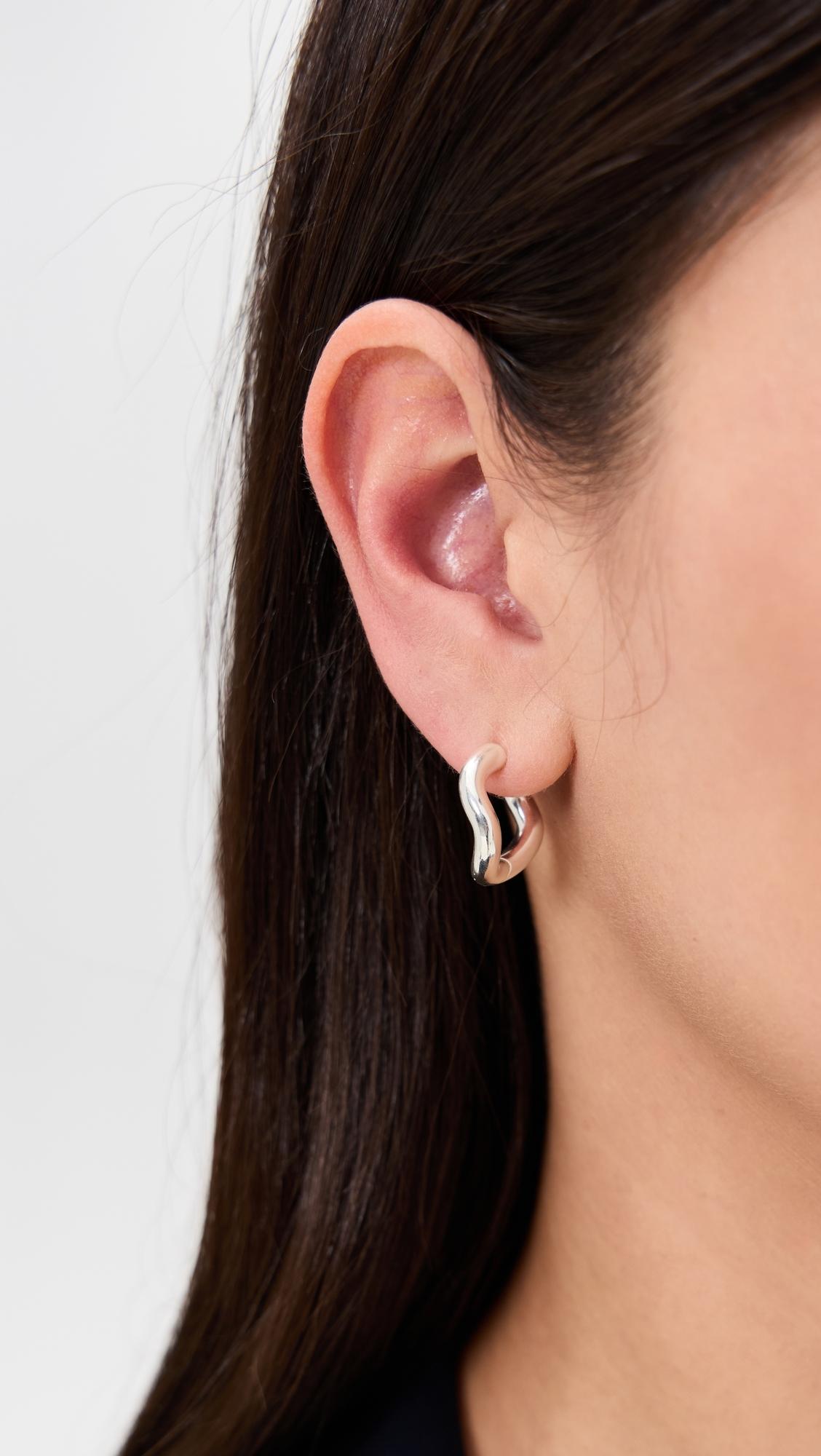 Charlotte Chesnais Wave Hoops in White Lyst