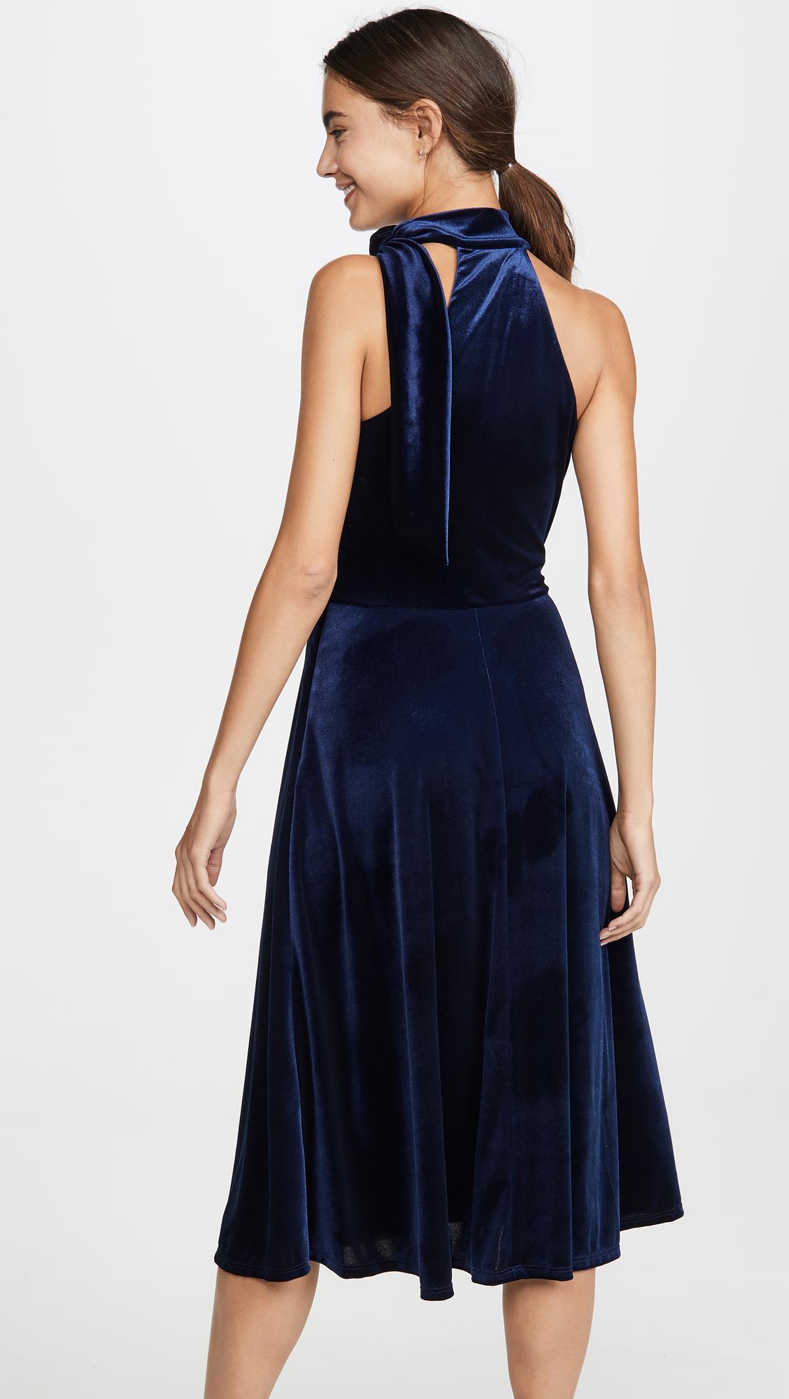 black halo navy dress