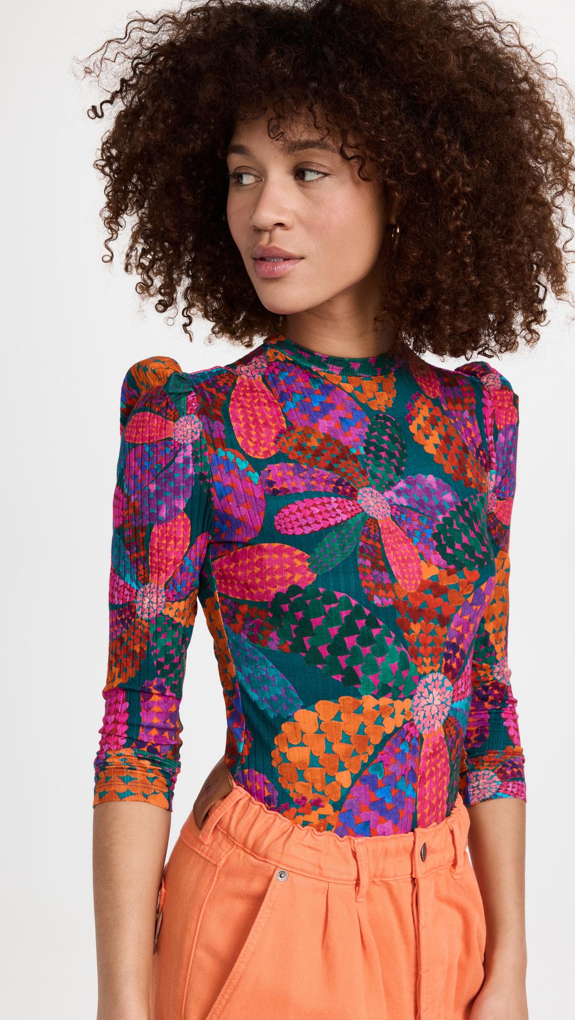 FARM Rio Heart Daisy Teal Thong Bodysuit in Red Lyst