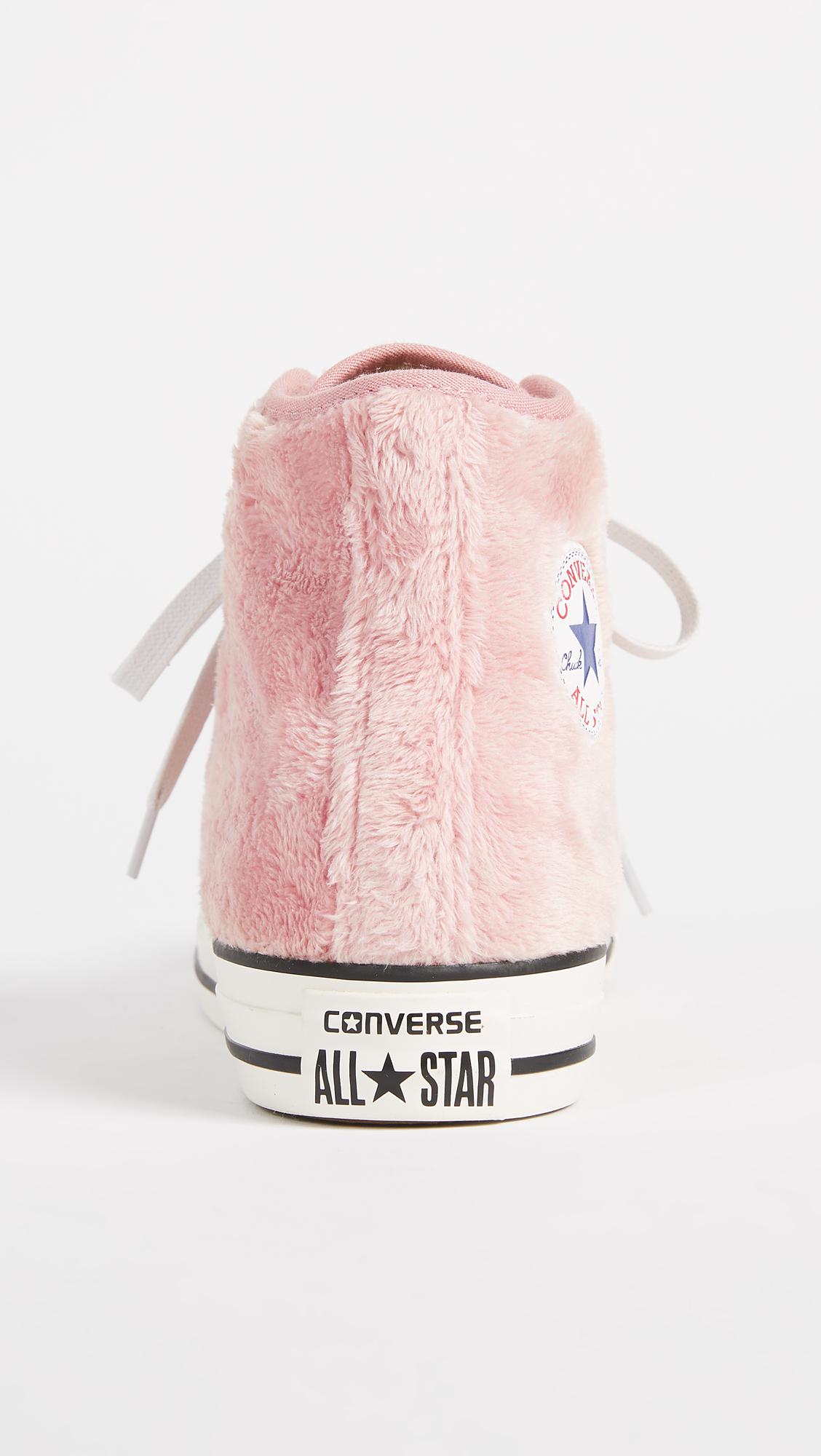 Converse Chuck Taylor All Star High Sherpa Sneakers in Pink | Lyst