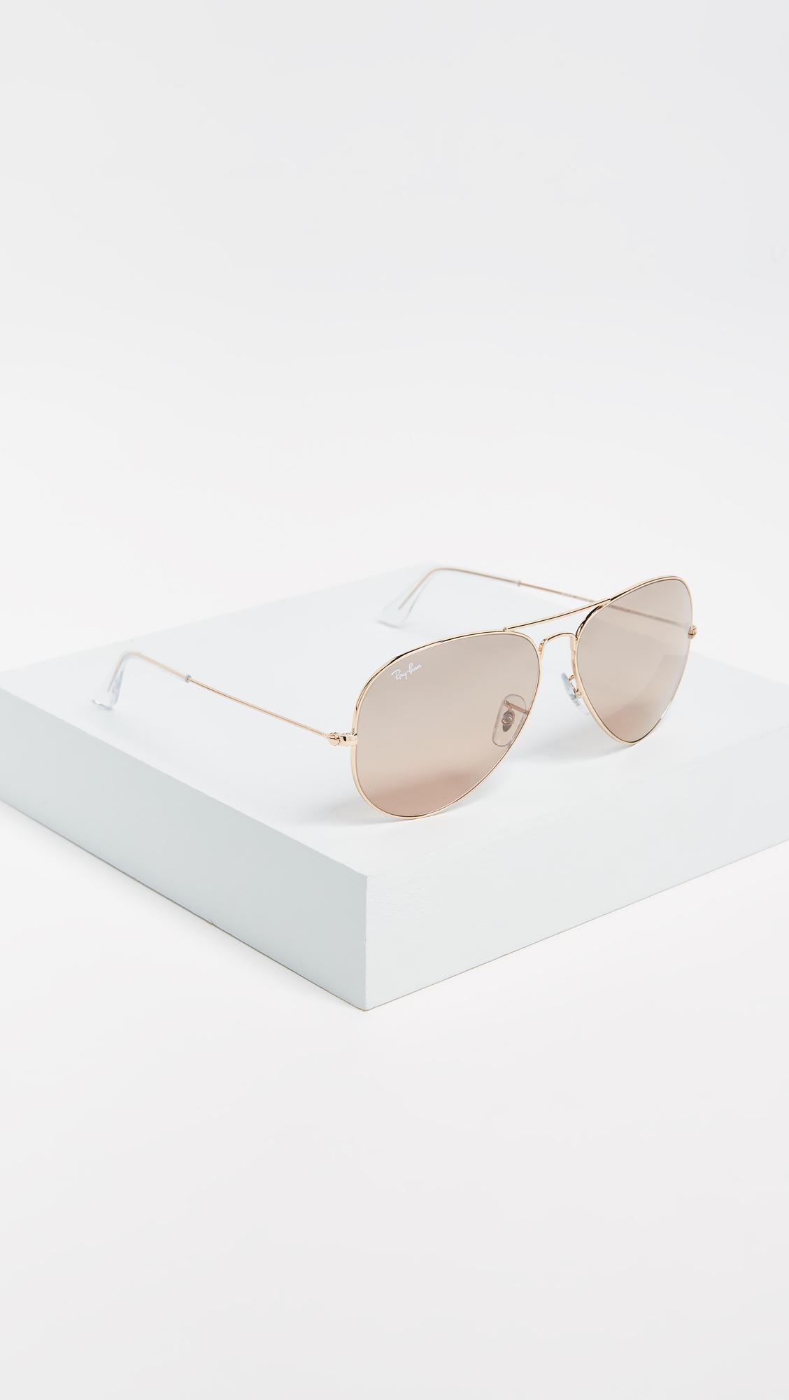 Ray Ban Rb3025 Oversized Mirrored Original Aviator Sunglasses In Metallic Lyst