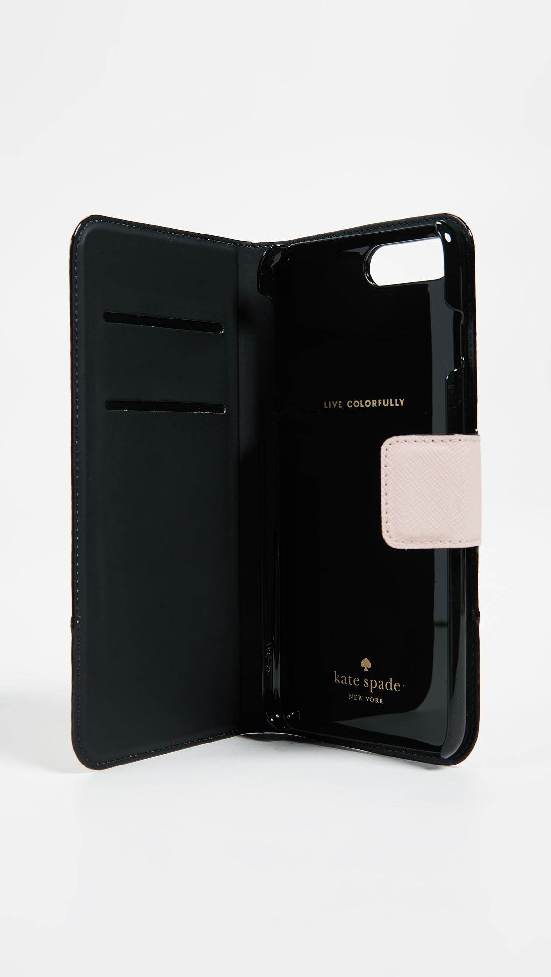 Kate Spade Leather Wrap Folio Iphone 8 Plus Case | Lyst