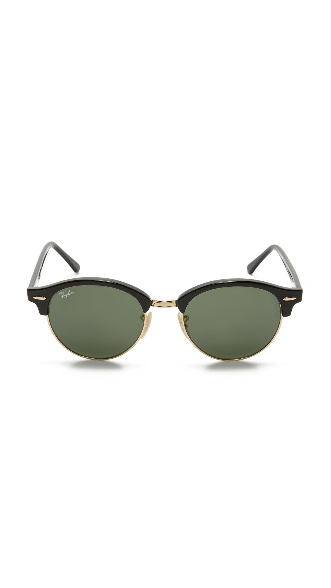 Ray-Ban Rb4246 Clubmaster Round Sunglasses in Black/Green (Green) - Lyst