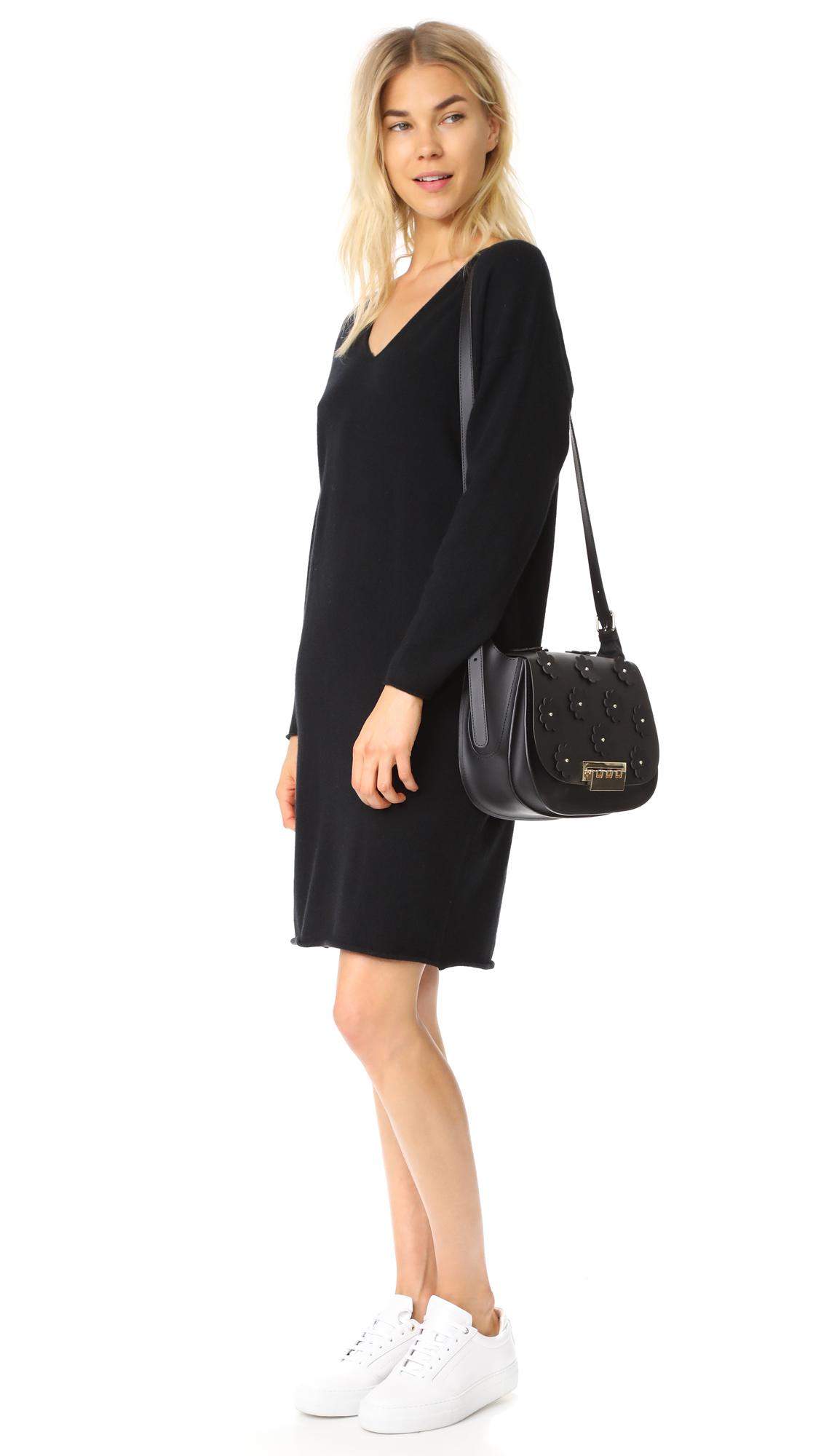 ZAC Zac Posen womens Eartha Convertible Top Handle Bag, Black Colorblock,  One Size US