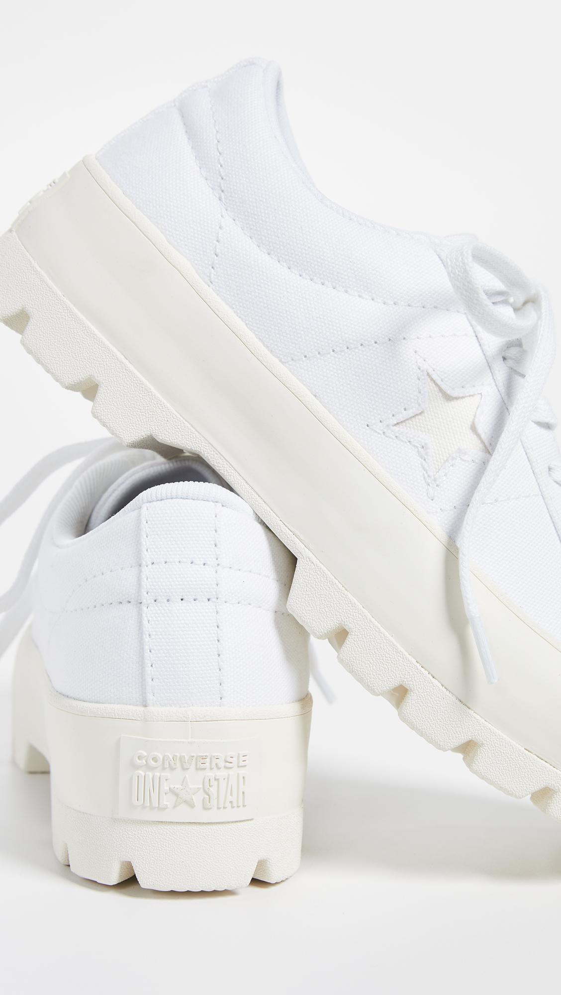 Converse Canvas One Star Lugged Ox Sneakers in White - Lyst