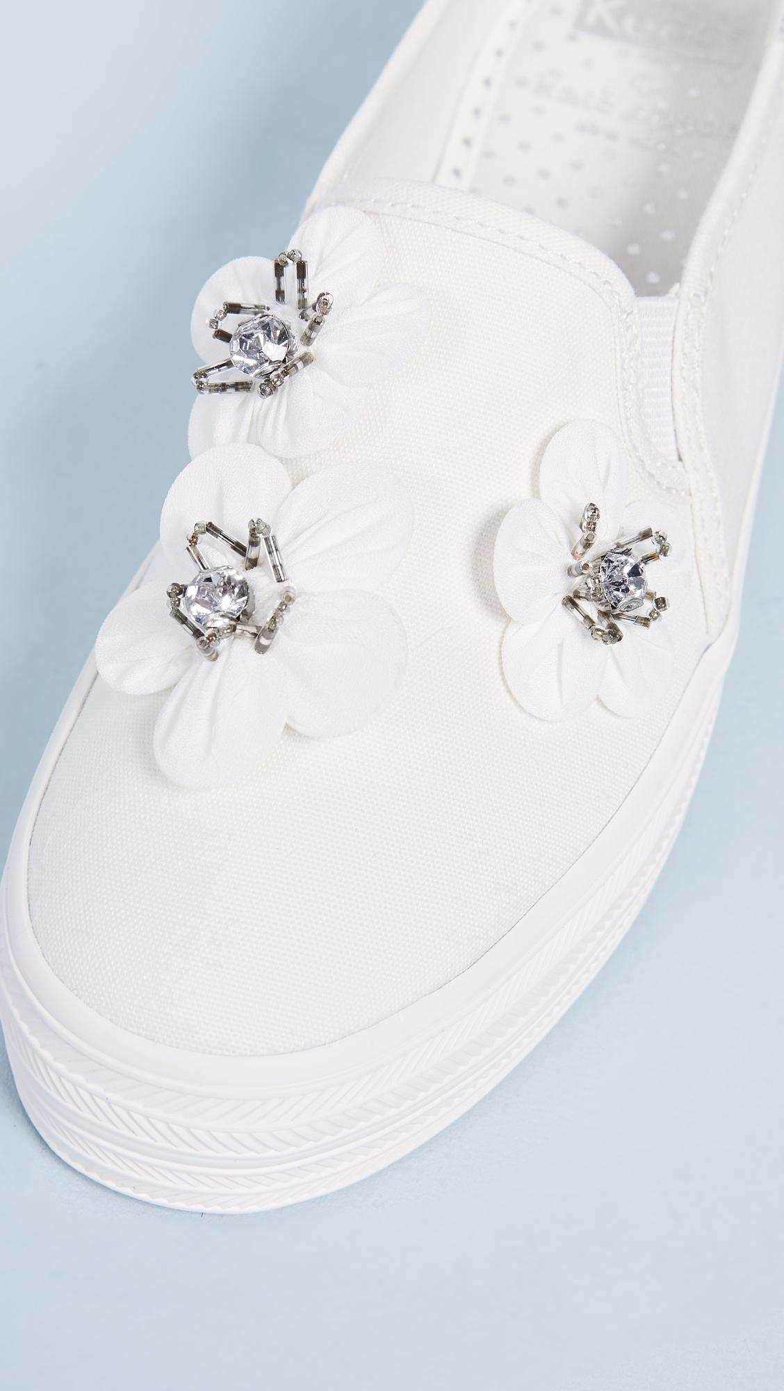 Keds X Kate Spade Triple Decker Flowers Slip On Sneakers in White | Lyst