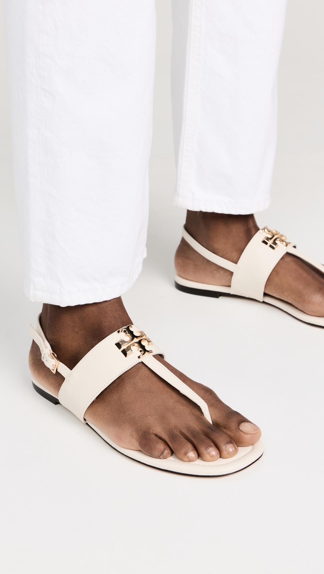 サンダル・ミュール TORY BURCH Eleanor leather flat sandals LIGHT CREAM Eleanor Slide: Women's Designer Sandals | Tory Burch