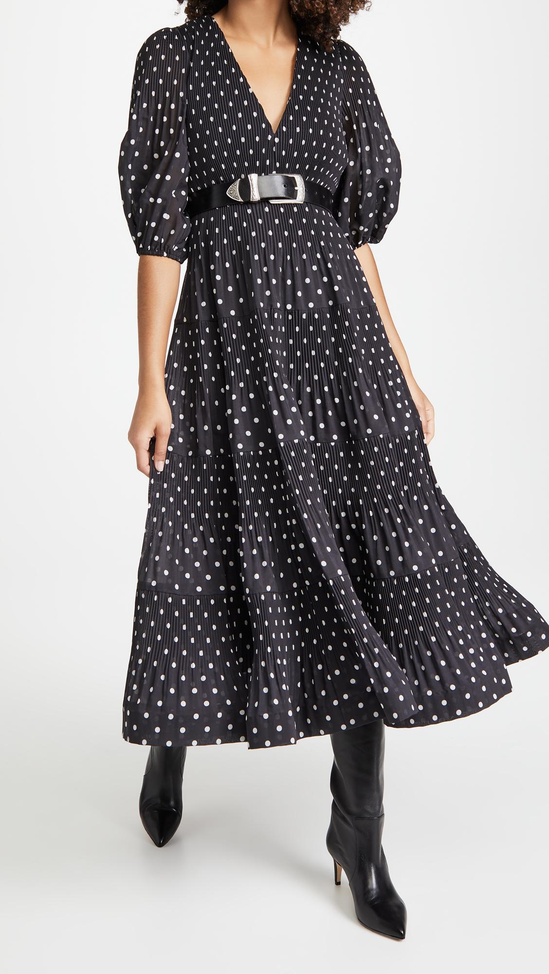 zimmermann pleated long sleeve midi