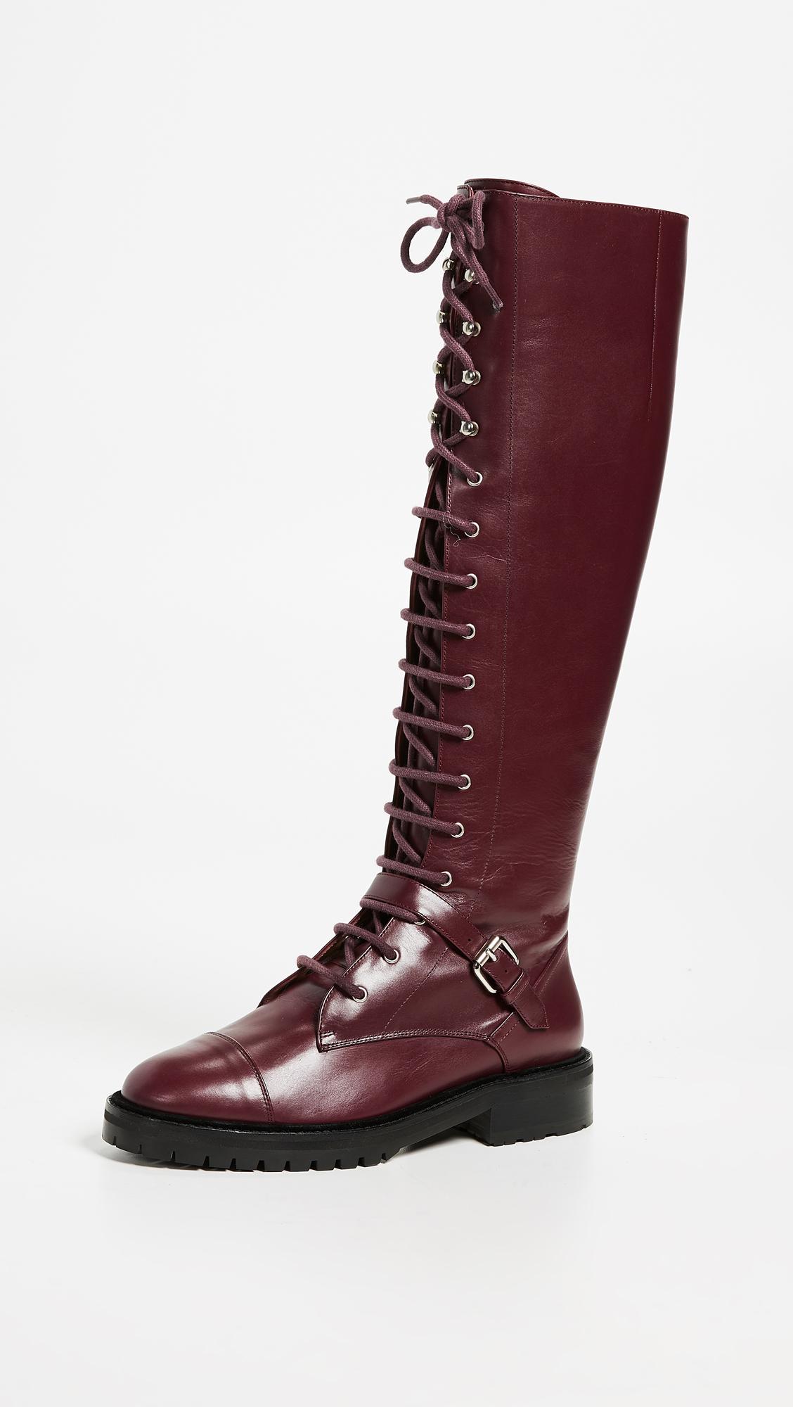 Leather Alfri Knee High Lace Up Boots 
