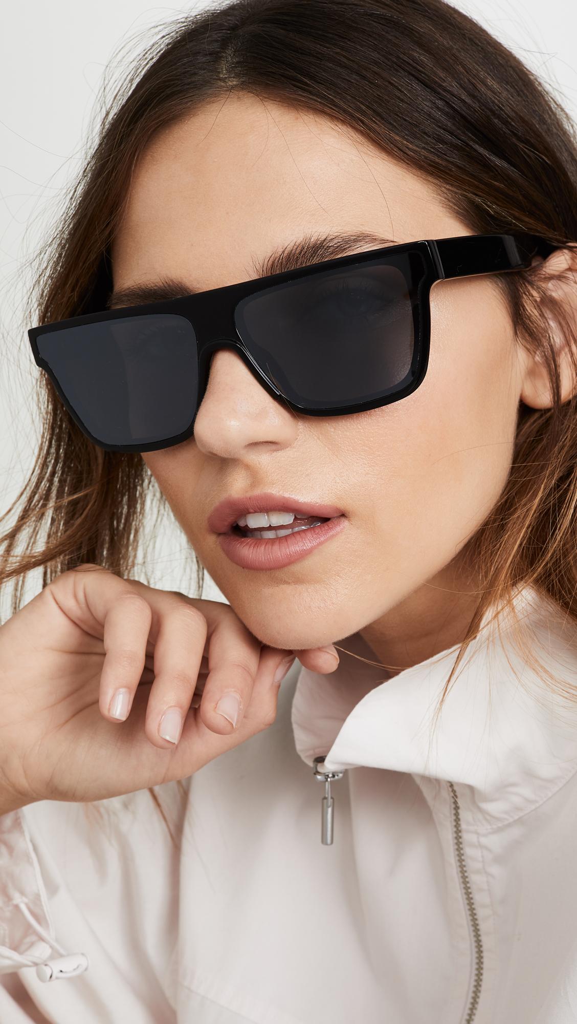 KENZO Classic Flat Top Sunglasses in Black/Smoke (Black) | Lyst