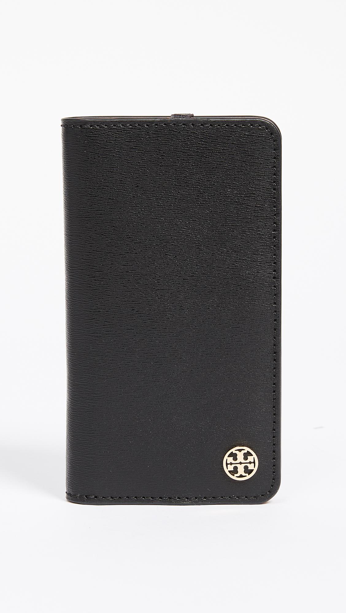 Tory Burch Parker Leather Folio Iphone 7 Case in Black | Lyst
