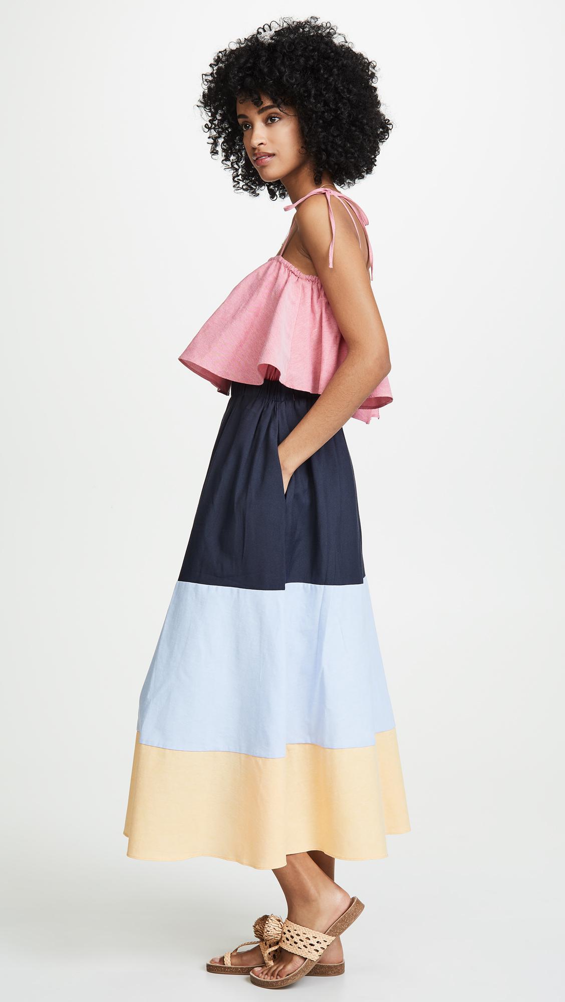 english factory colorblock maxi dress