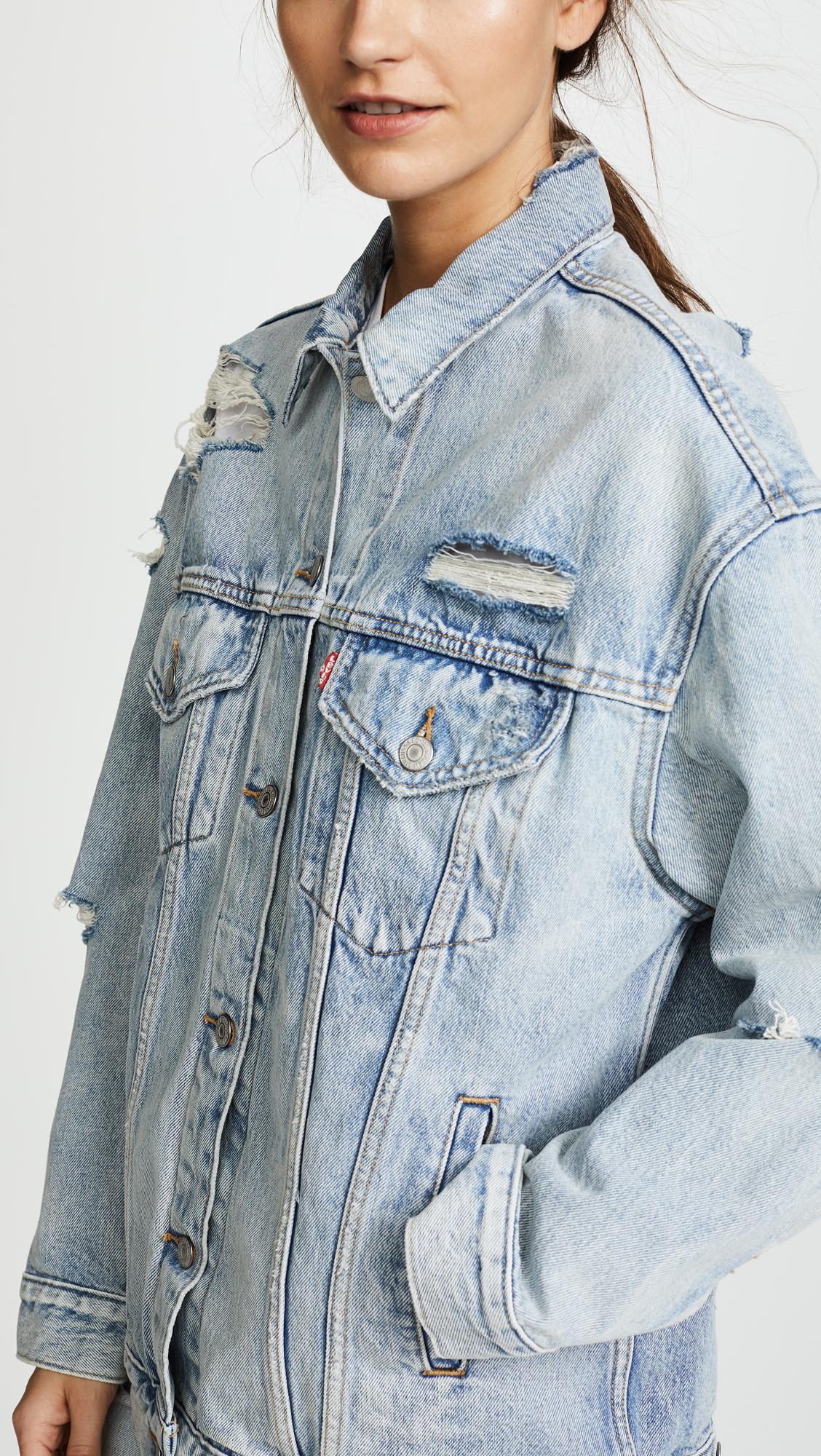 levi's women's baggy distressed trucker jacket