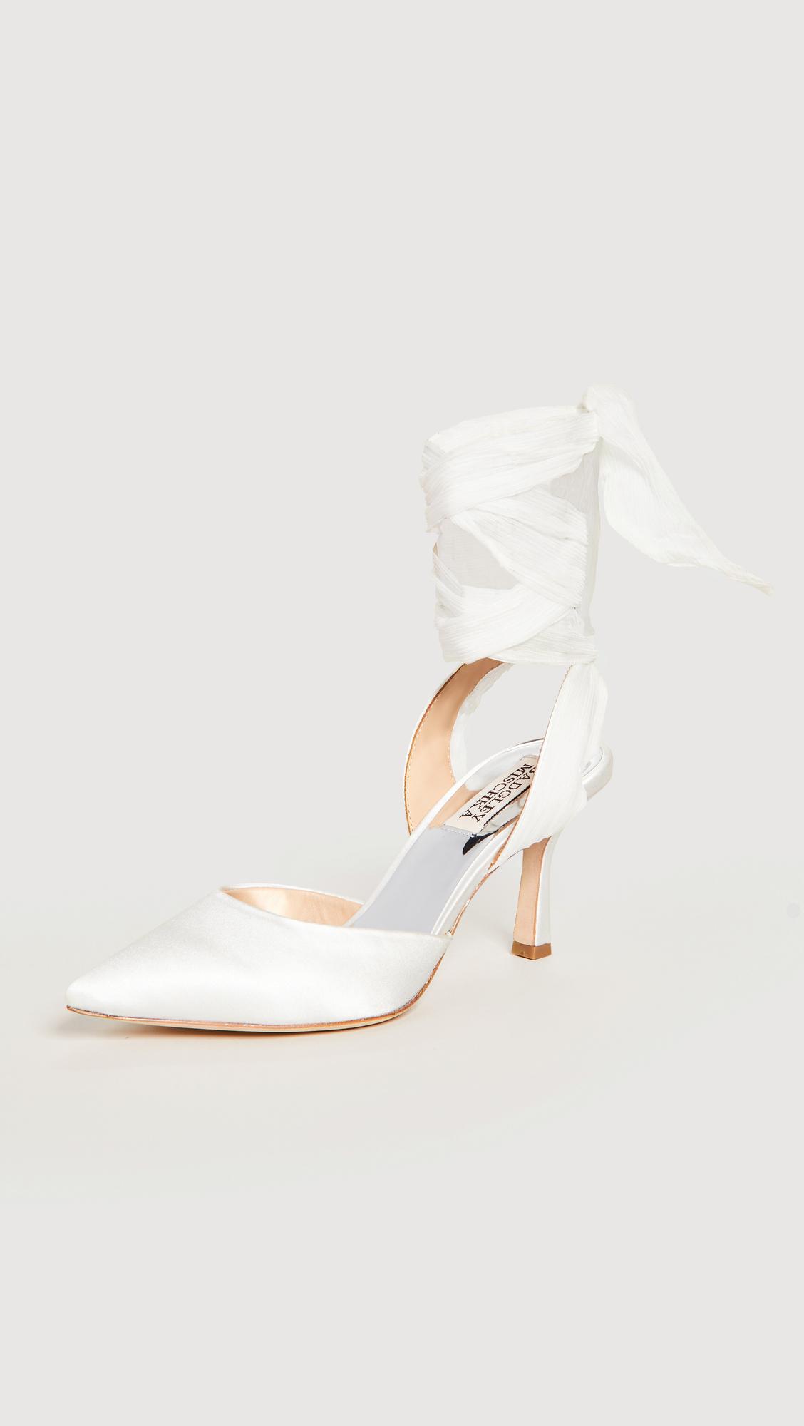 badgley mischka blaze satin bow stilettos