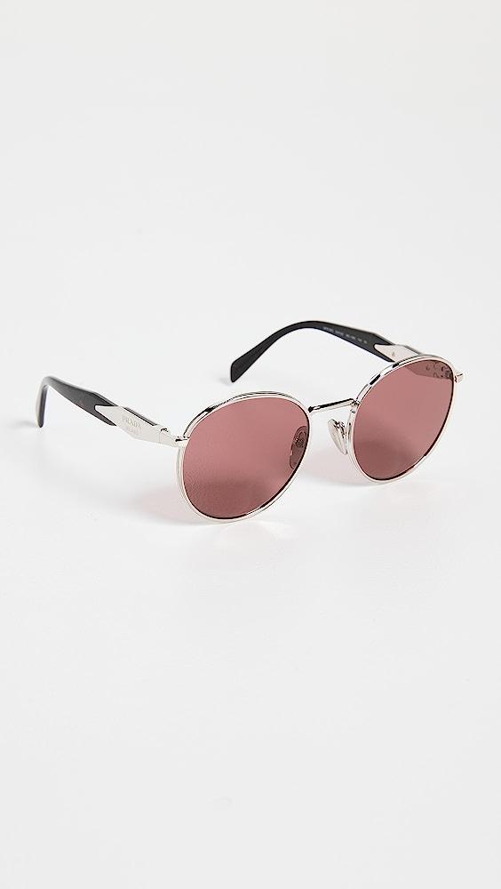 Prada 56zs Round Sunglasses in Pink | Lyst