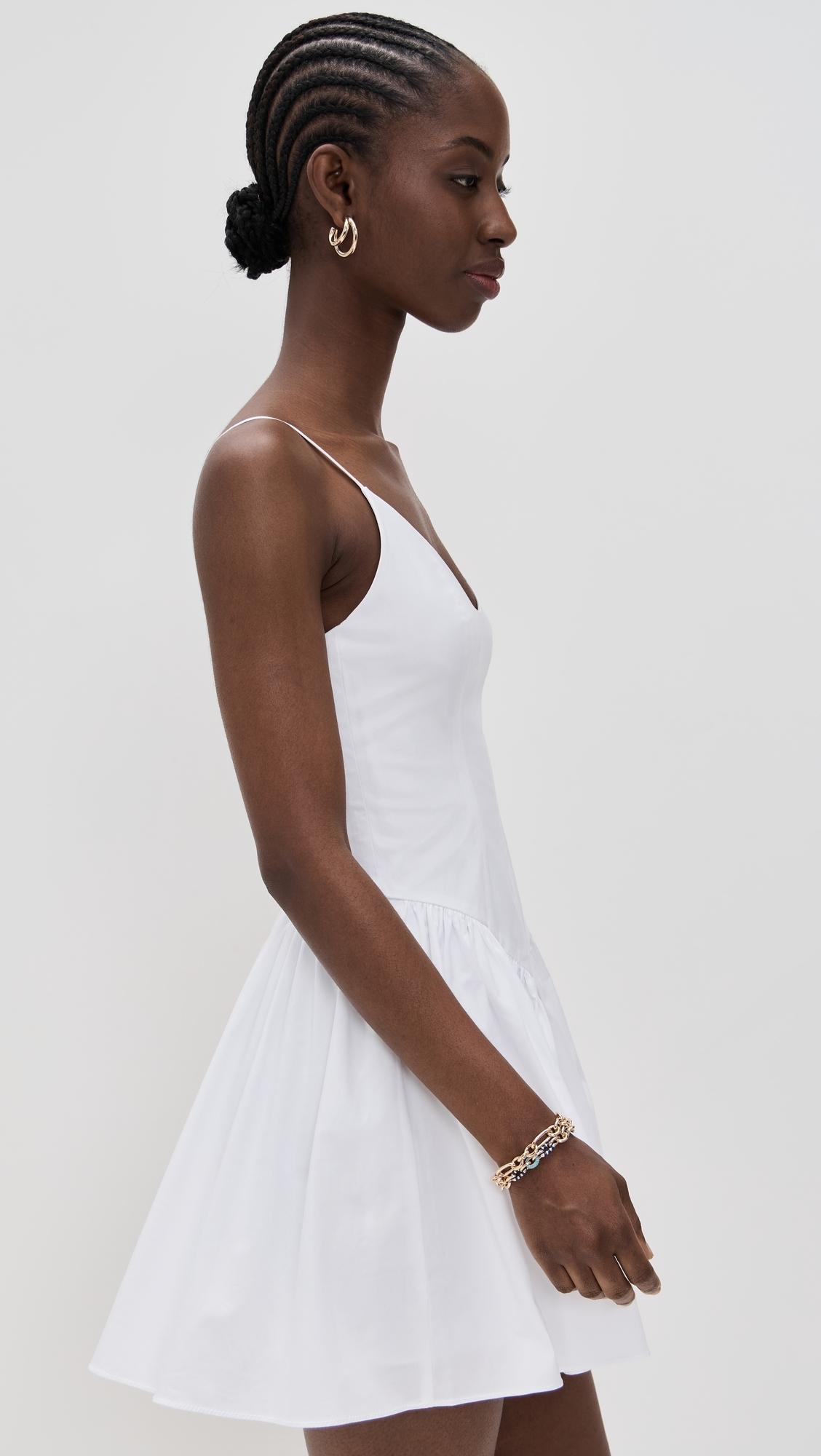 STAUD Mini Dena Dress in White | Lyst