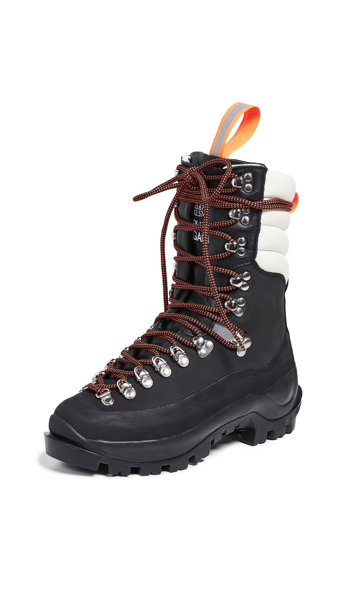 Ganni Hiking Boots in Black | Lyst