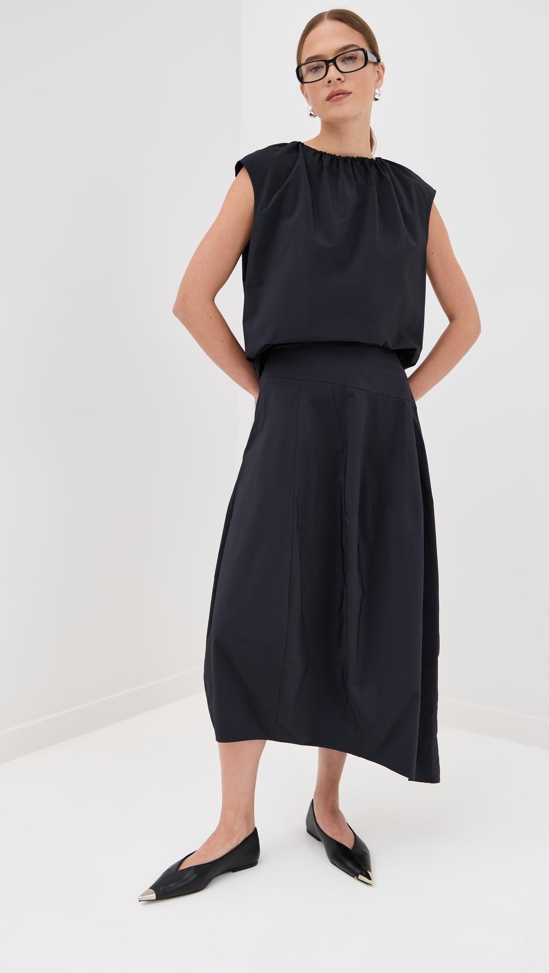 navy blue dress for baby girl Tibi One Shoulder Ruffle Dress in Ivory main image 1