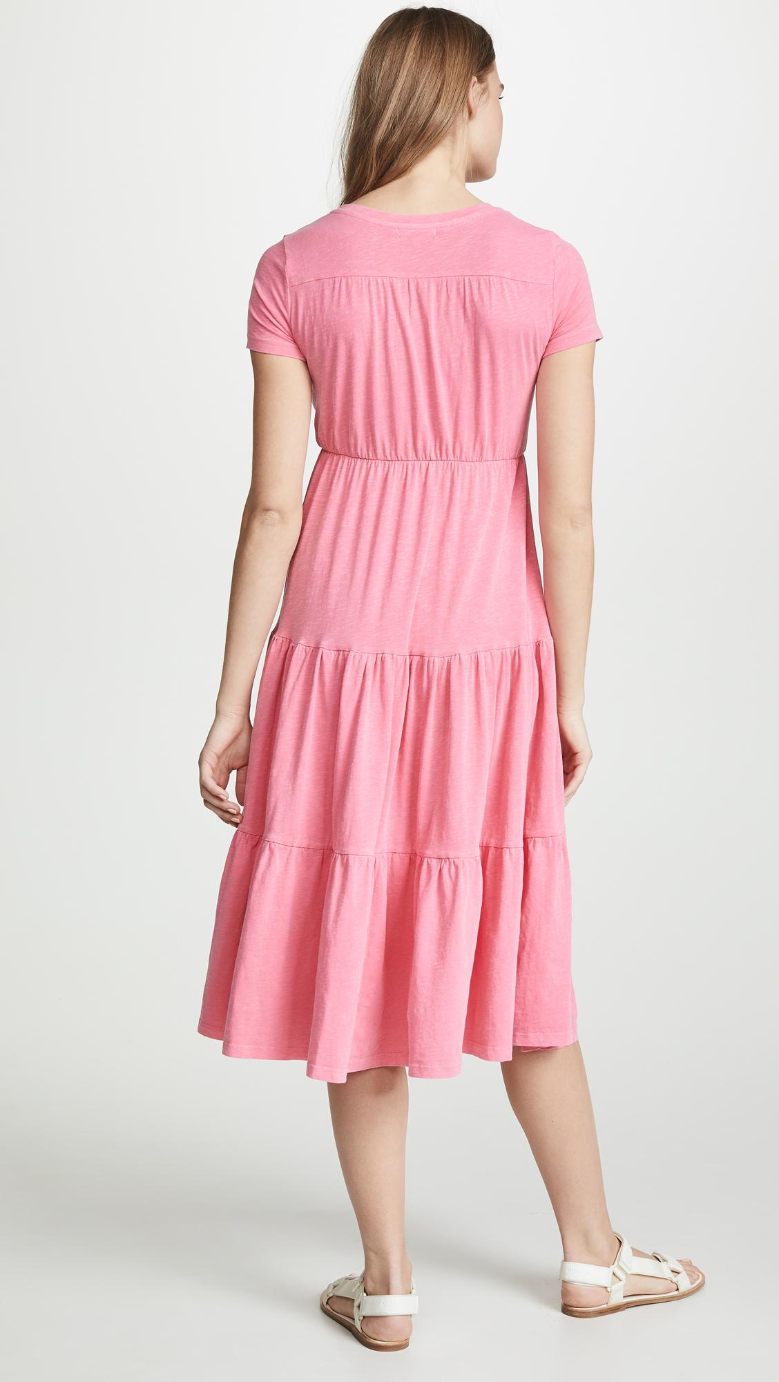 Sundry Cotton Peasant Midi Dress in Pink Lyst