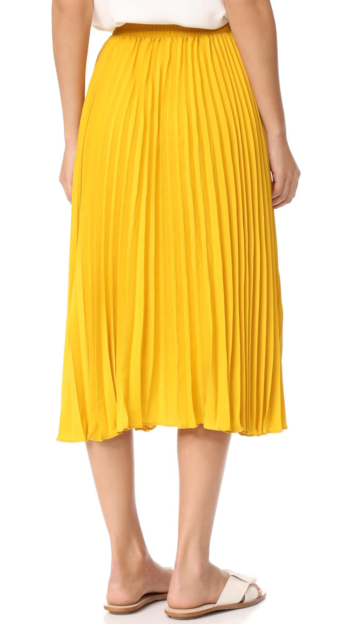 Endless Rose Synthetic Pleated Long Skirt in Honey Yellow (Yellow) - Lyst