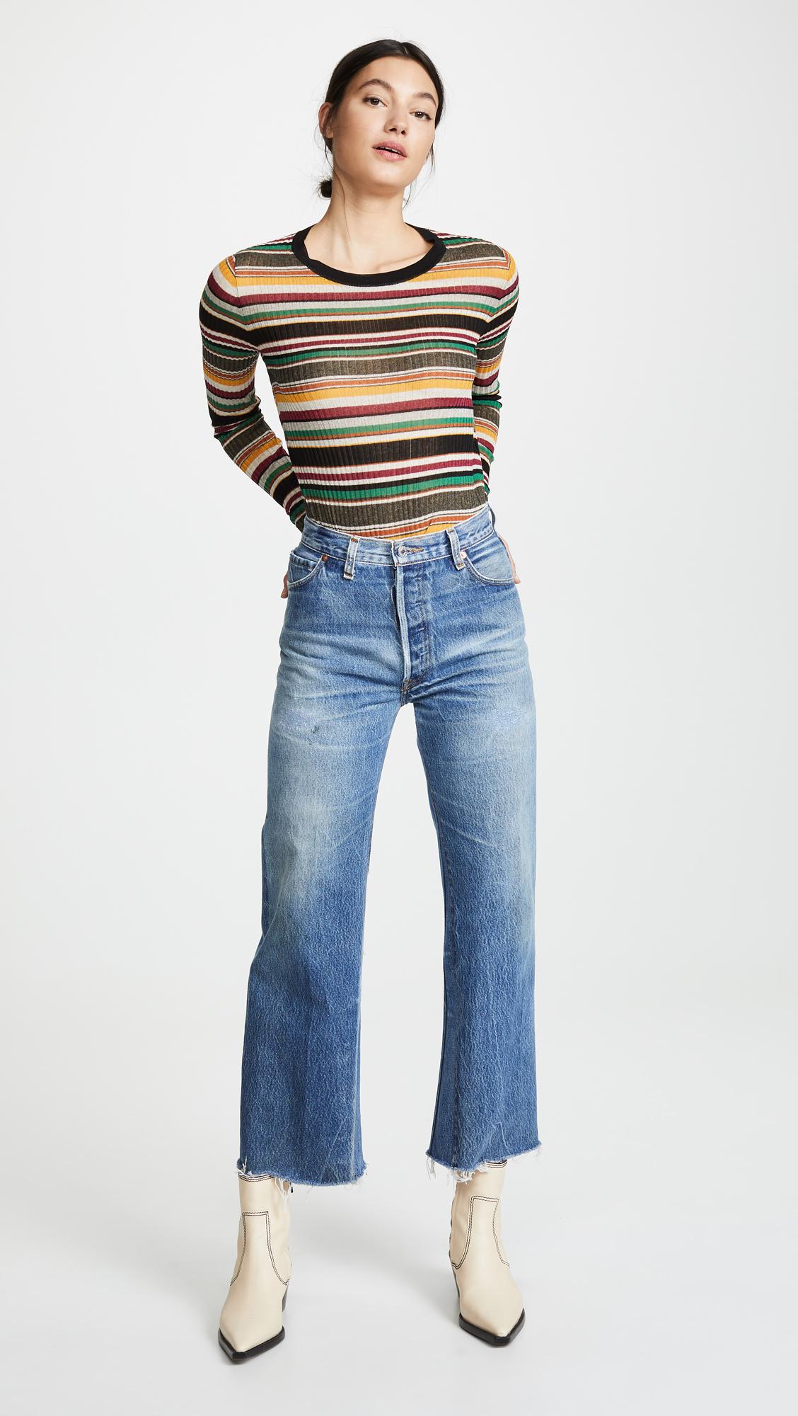 High Rise Wide Leg Crop Jeans in Indigo 