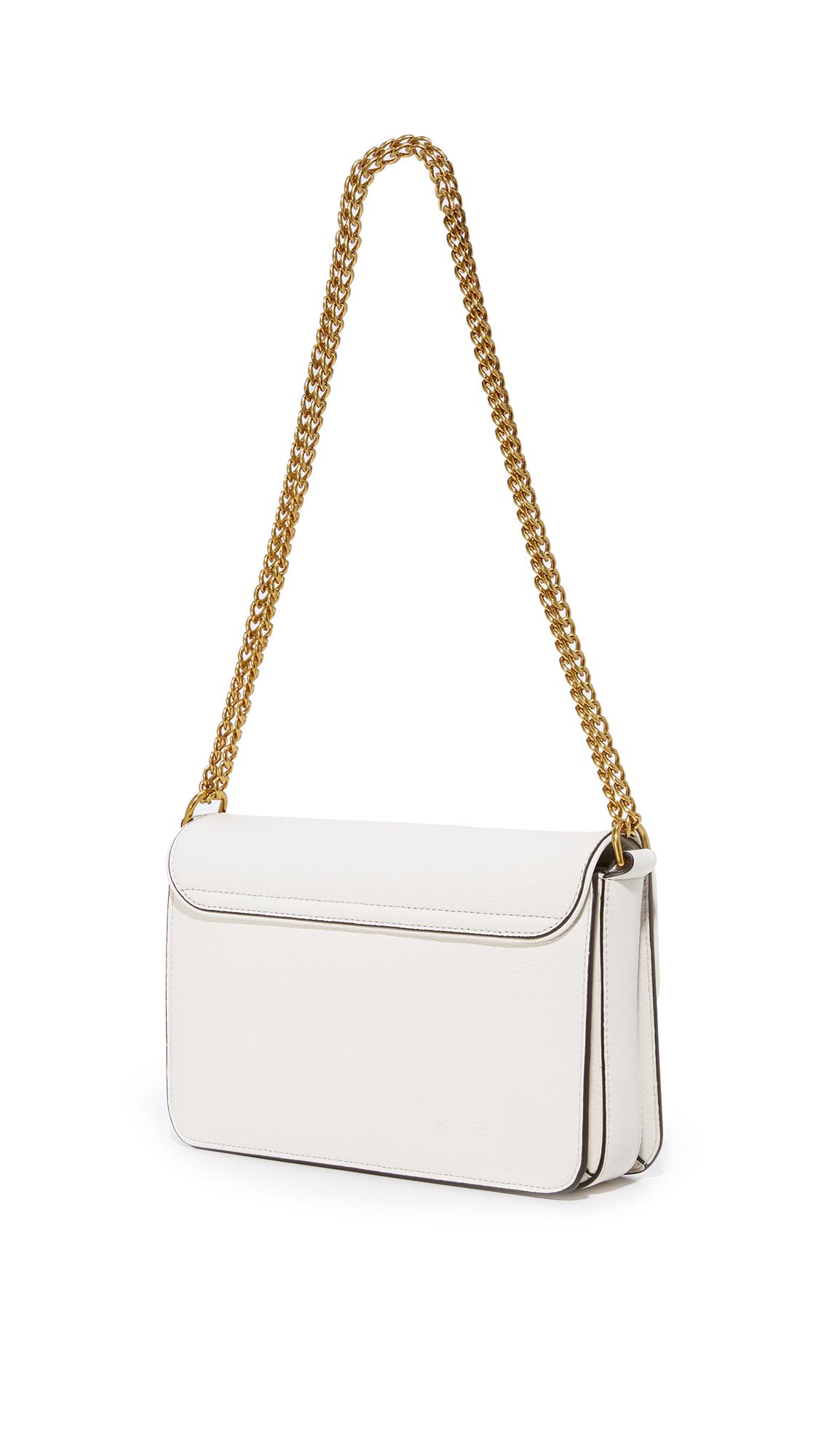 Tory Burch Leather Chelsea Convertible Shoulder Bag in Ivory 