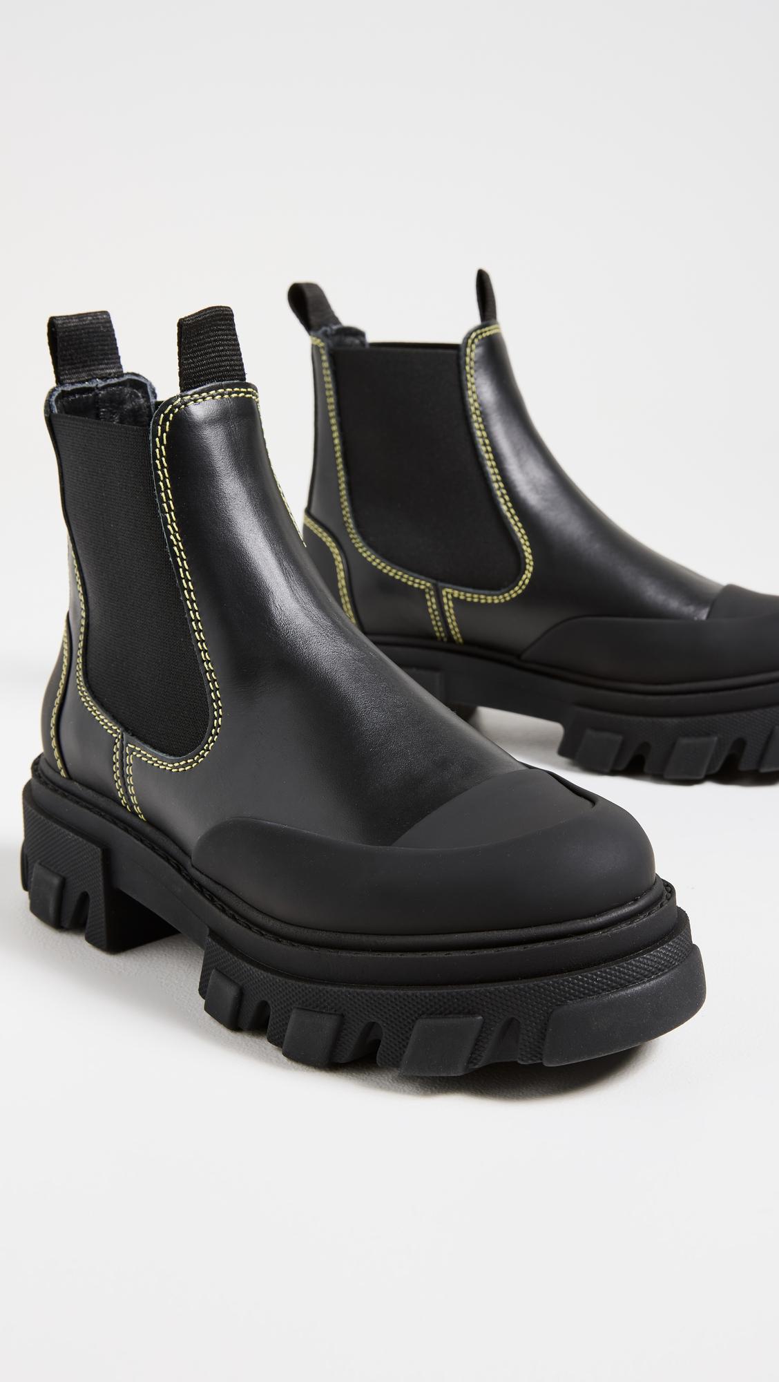 Ganni Low Chelsea Boots in Black | Lyst