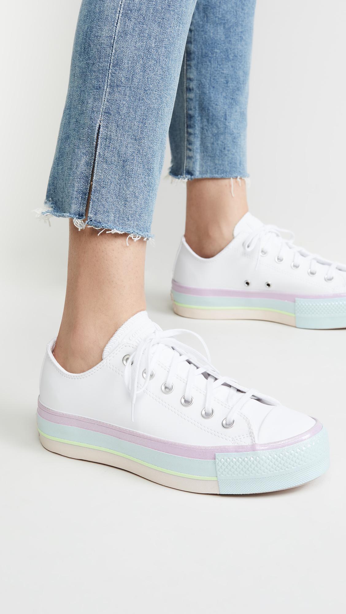 Converse Chuck Taylor All Star Lift Glossy Midsole Ox Sneakers in White |  Lyst